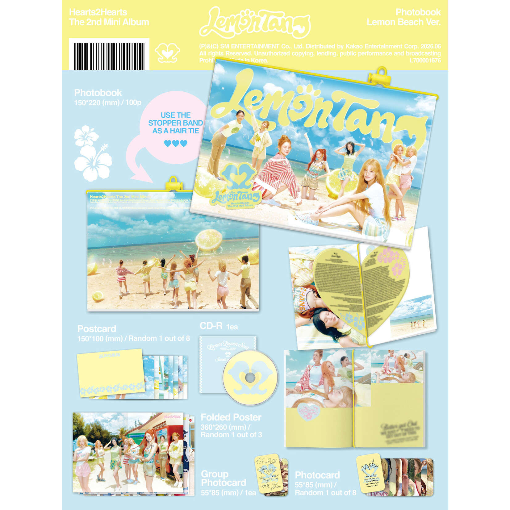 Hearts2Hearts [LUCKY DRAW] Hearts2Hearts - 2nd Mini Album [Lemon Tang] (Photobook Ver.) + Random Photocard (KTOWN4U)