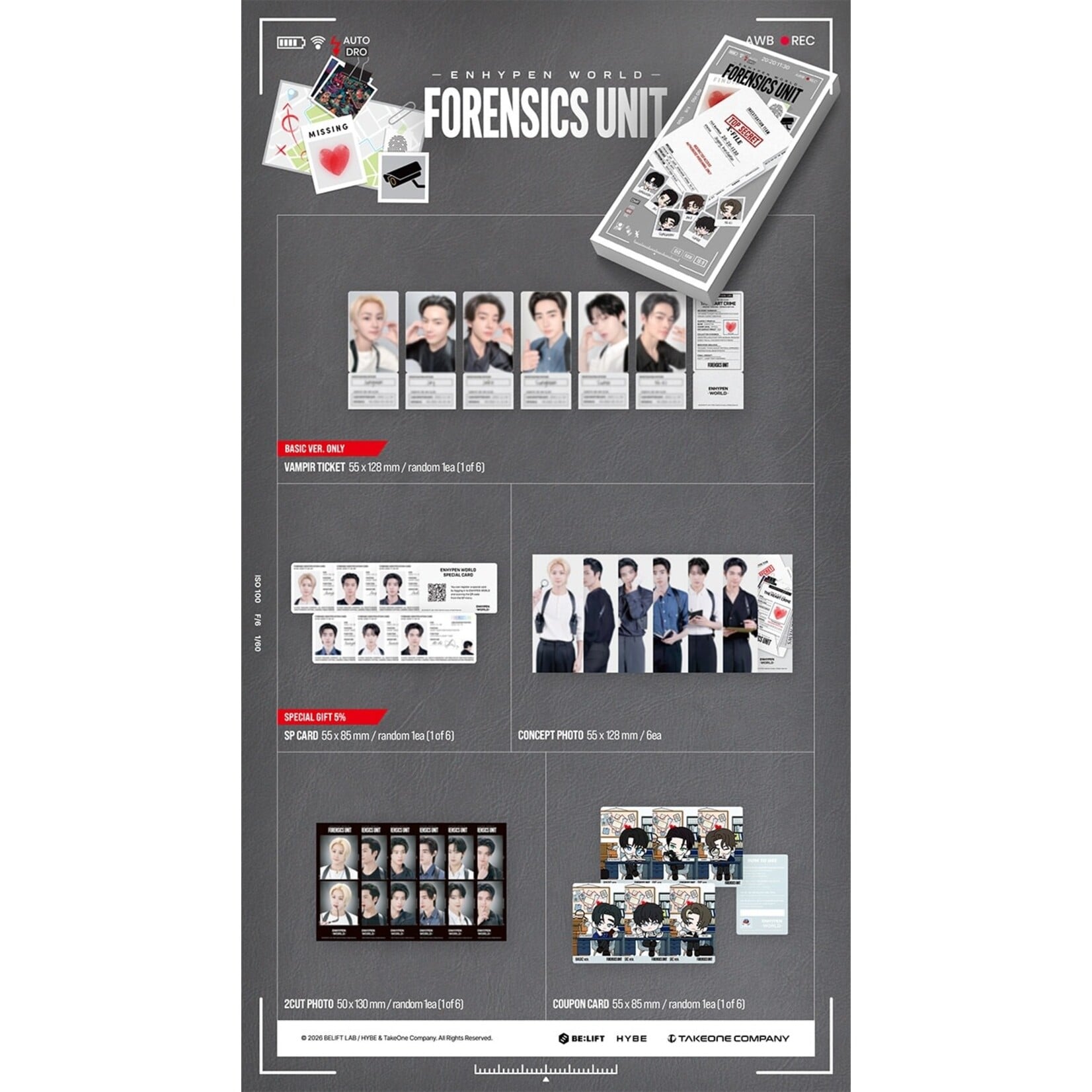Enhypen ENHYPEN WORLD COUPON CARD COLLECTION - FORENSICS UNIT BASIC ver.