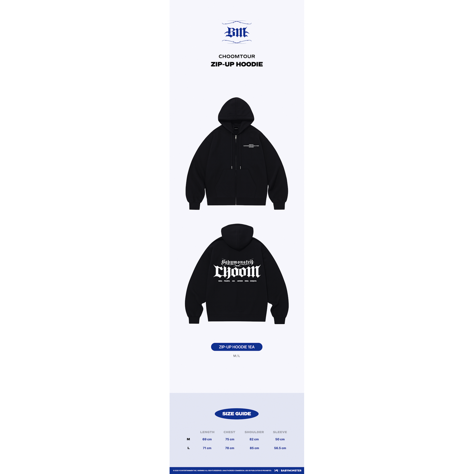 BABYMONSTER [CHOOMTOUR] BABYMONSTER ZIP-UP HOODIE