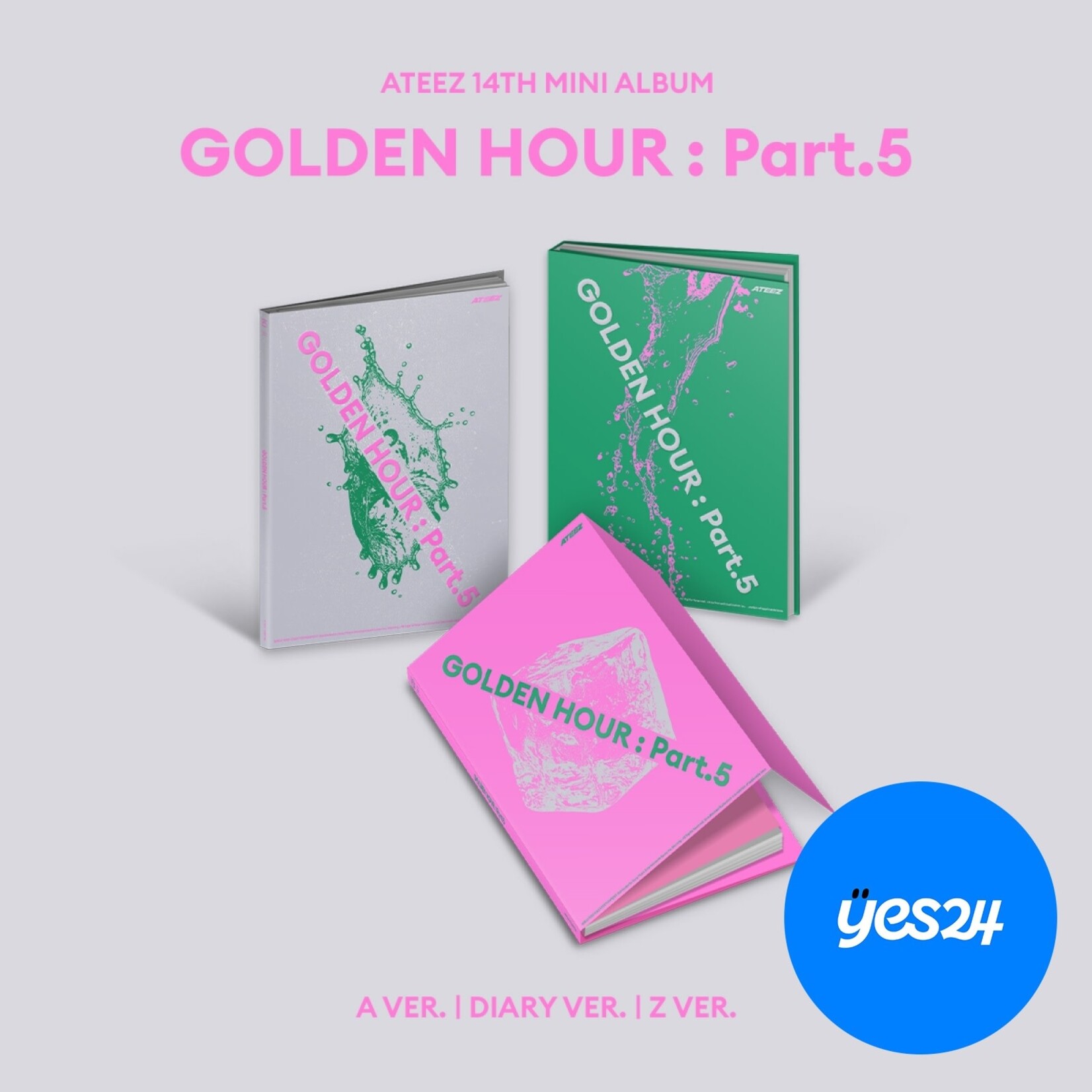 ATEEZ ATEEZ - 14th Mini [GOLDEN HOUR : Part.5] (Photobook Ver.) + Random Photocard (YES24)
