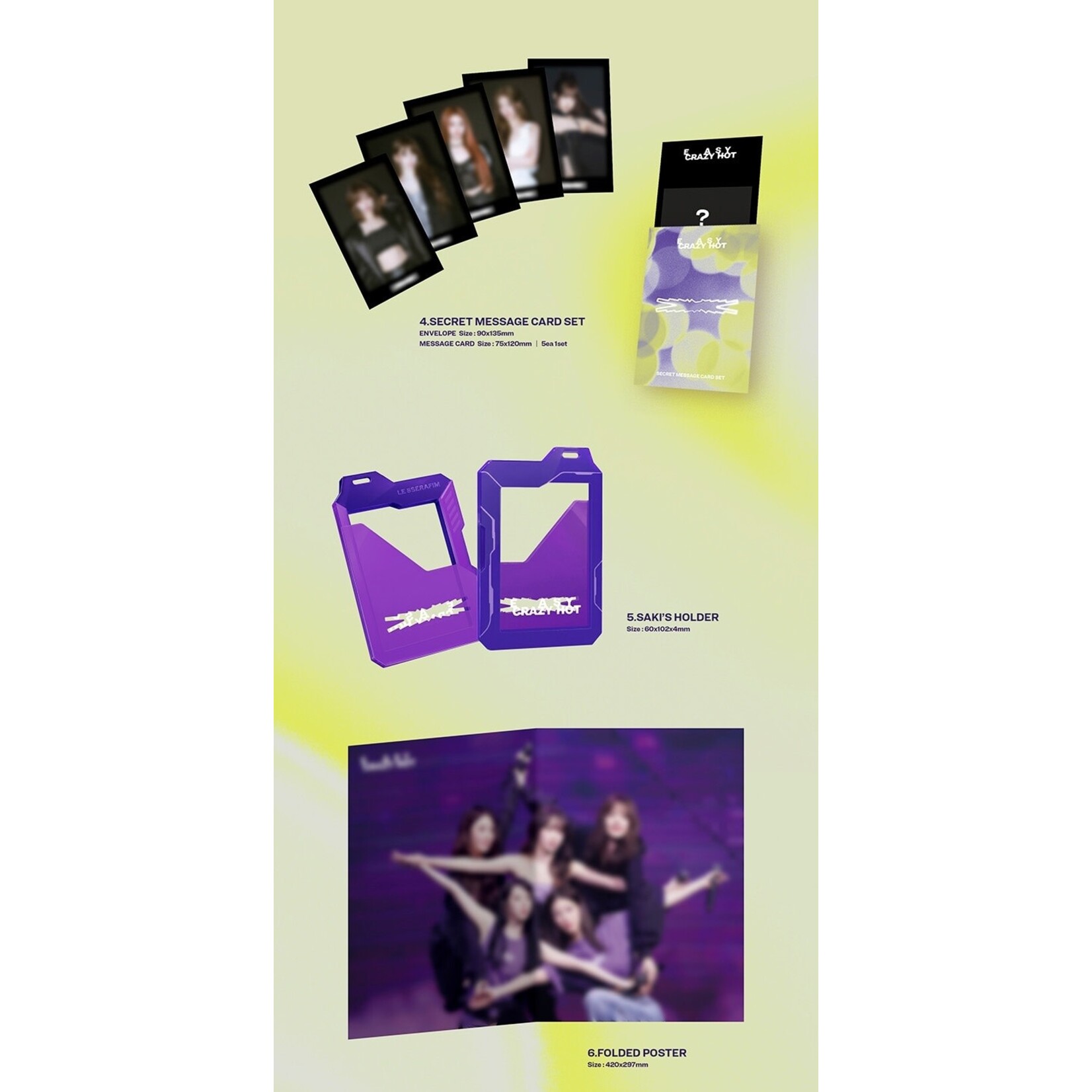 Le Sserafim LE SSERAFIM - TOUR 'EASY CRAZY HOT' ENCORE IN SEOUL DC + ACCORDION POSTCARD