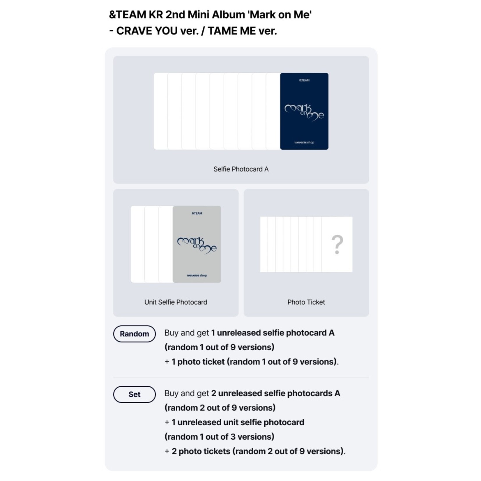 &Team [EARLY-BIRD] &TEAM - KR 2nd Mini Album 'Mark on Me' (Photobook Ver.) + Weverse Gift (WS)