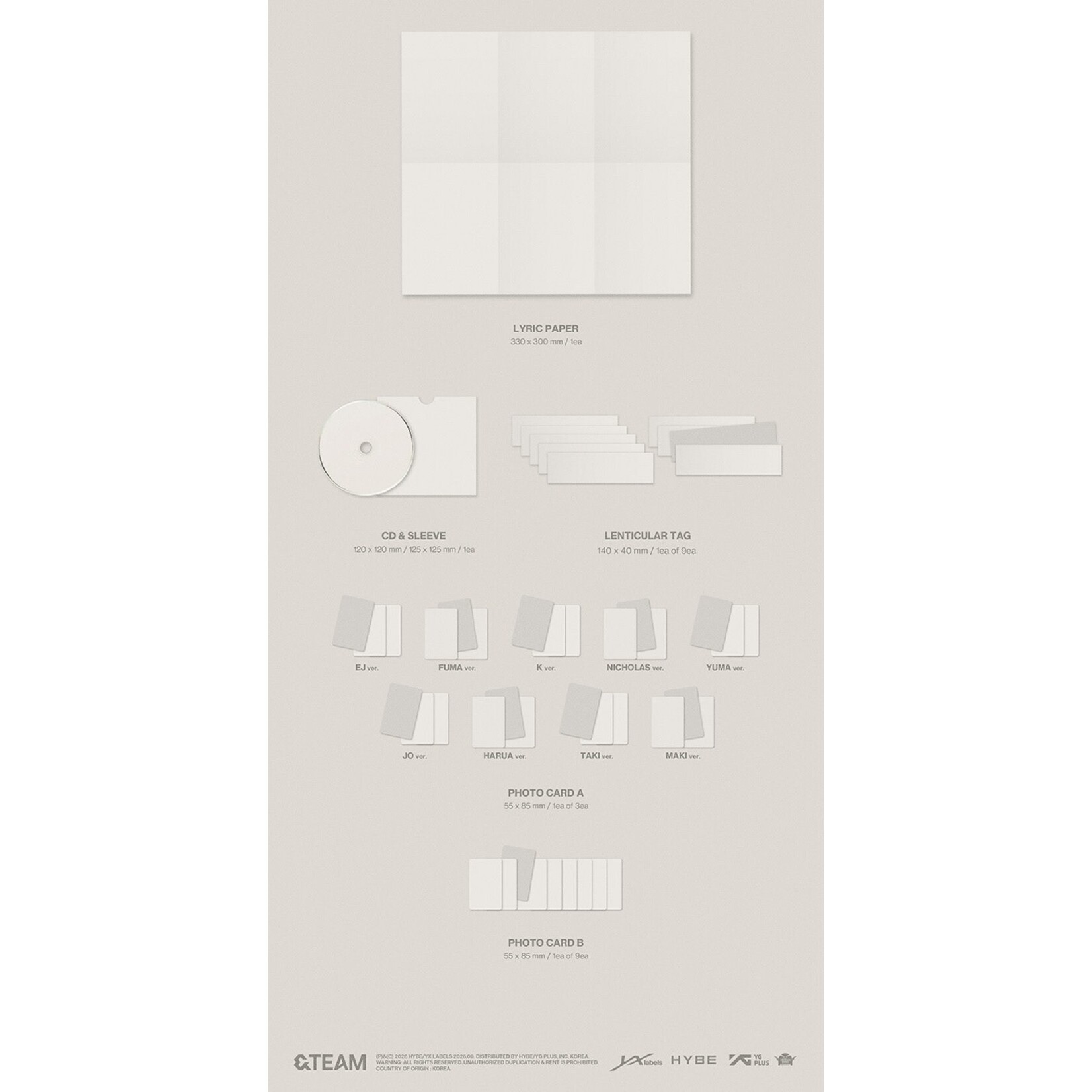 &Team [EARLY-BIRD] &TEAM - KR 2nd Mini Album 'Mark on Me' - (SOLO ver.) + Weverse Gift (WS)