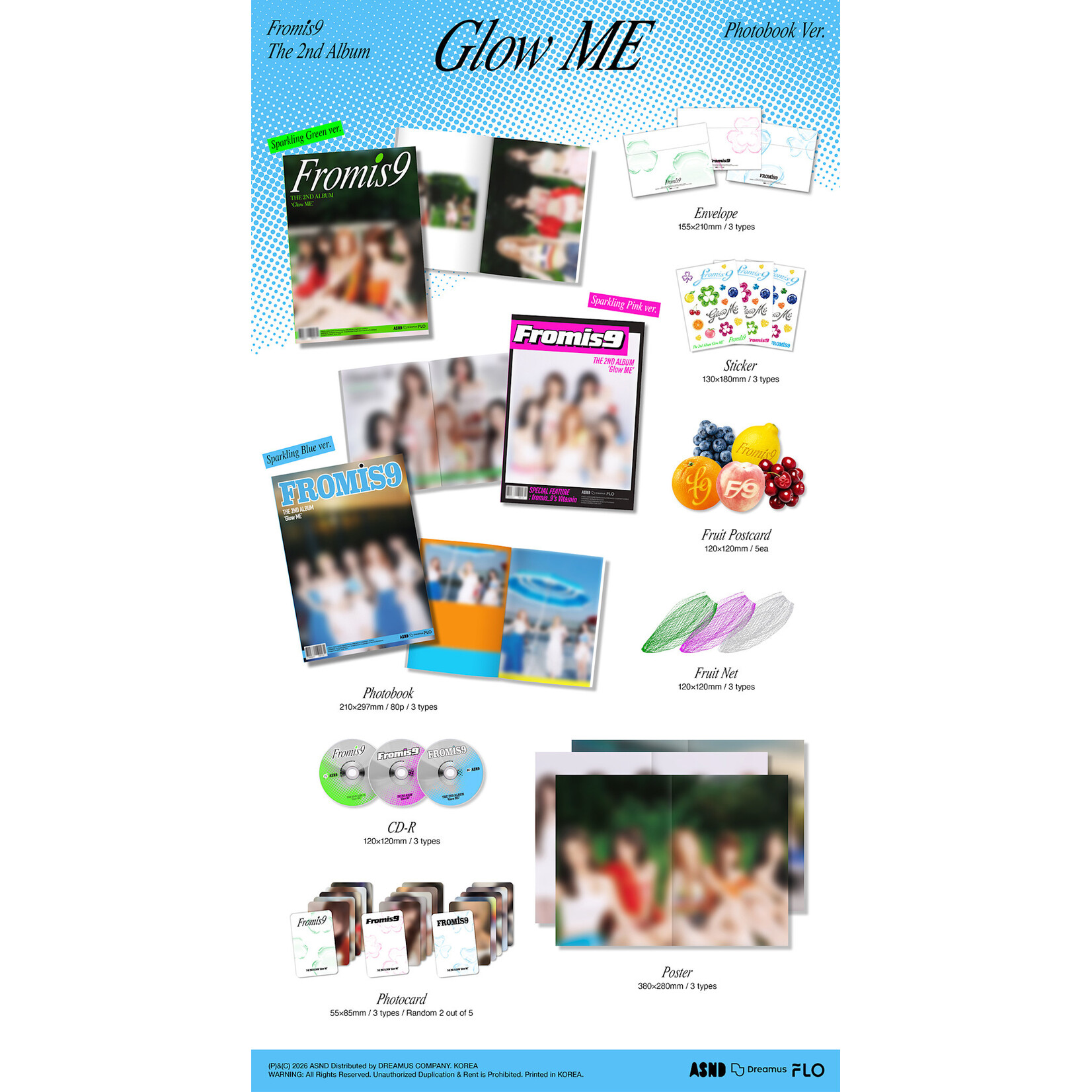 Fromis_9 fromis_9 - 2nd Album 'Glow Me' (Photobook Ver.) + Random Photocard (APPLE MUSIC)