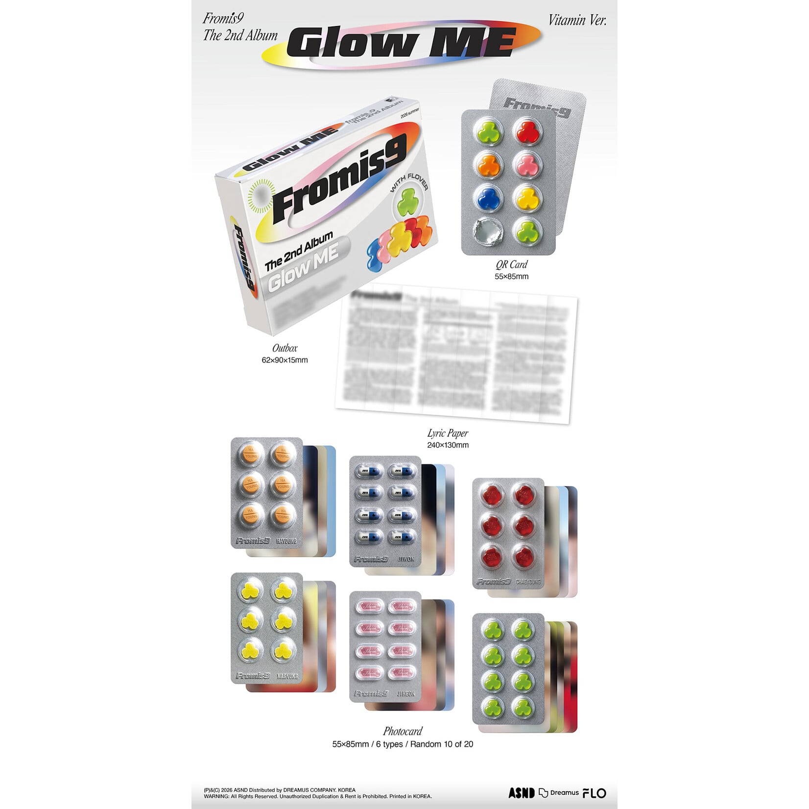 Fromis_9 fromis_9 - 2nd Album 'Glow Me' (Vitamin Ver.) + Random Photocard (APPLE MUSIC)