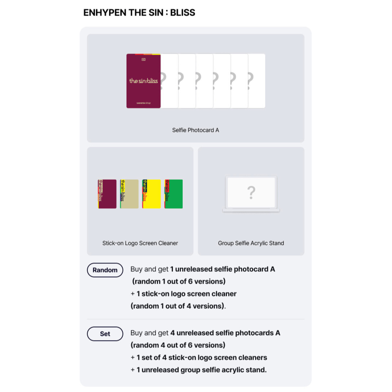 Enhypen ENHYPEN - THE SIN : BLISS (Photobook Ver.) + Weverse Gift