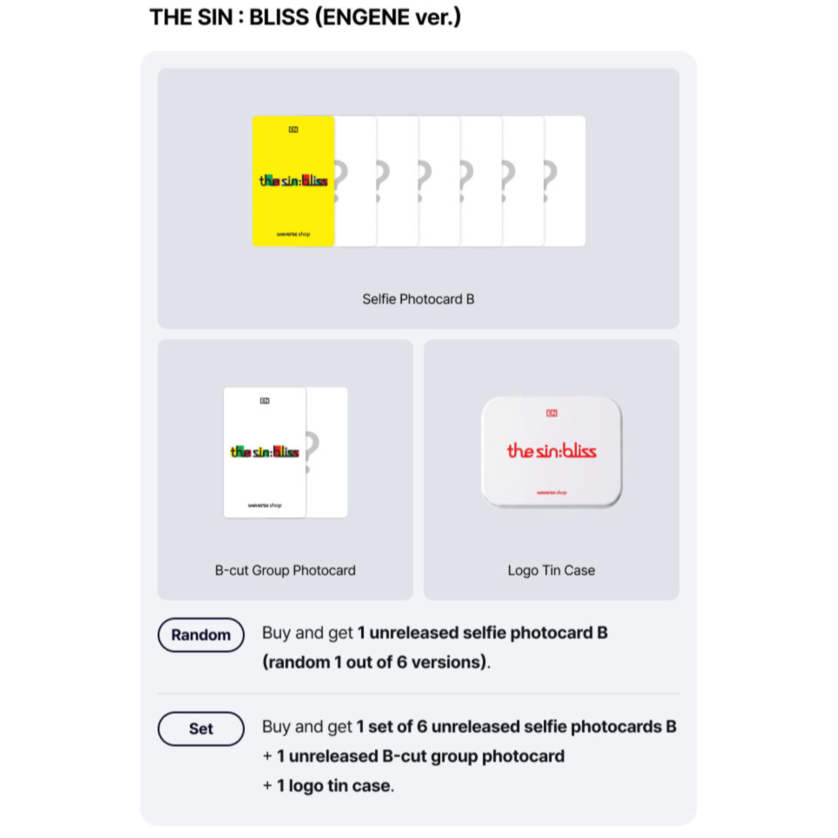 Enhypen ENHYPEN - THE SIN : BLISS (ENGENE ver.) + Weverse Gift