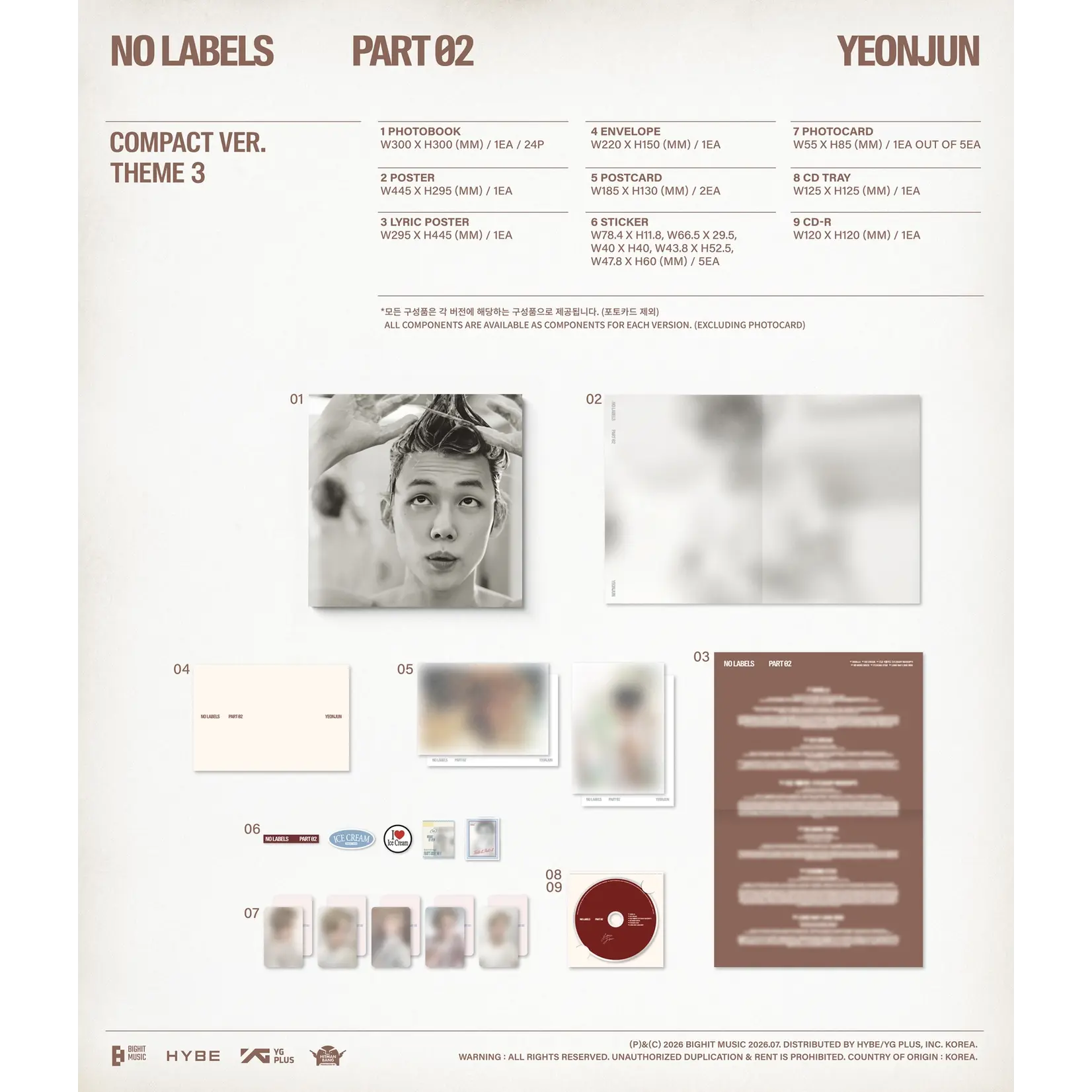 TXT YEONJUN - [NO LABELS: PART 02] (Compact Ver.) + Weverse Gift (WS)