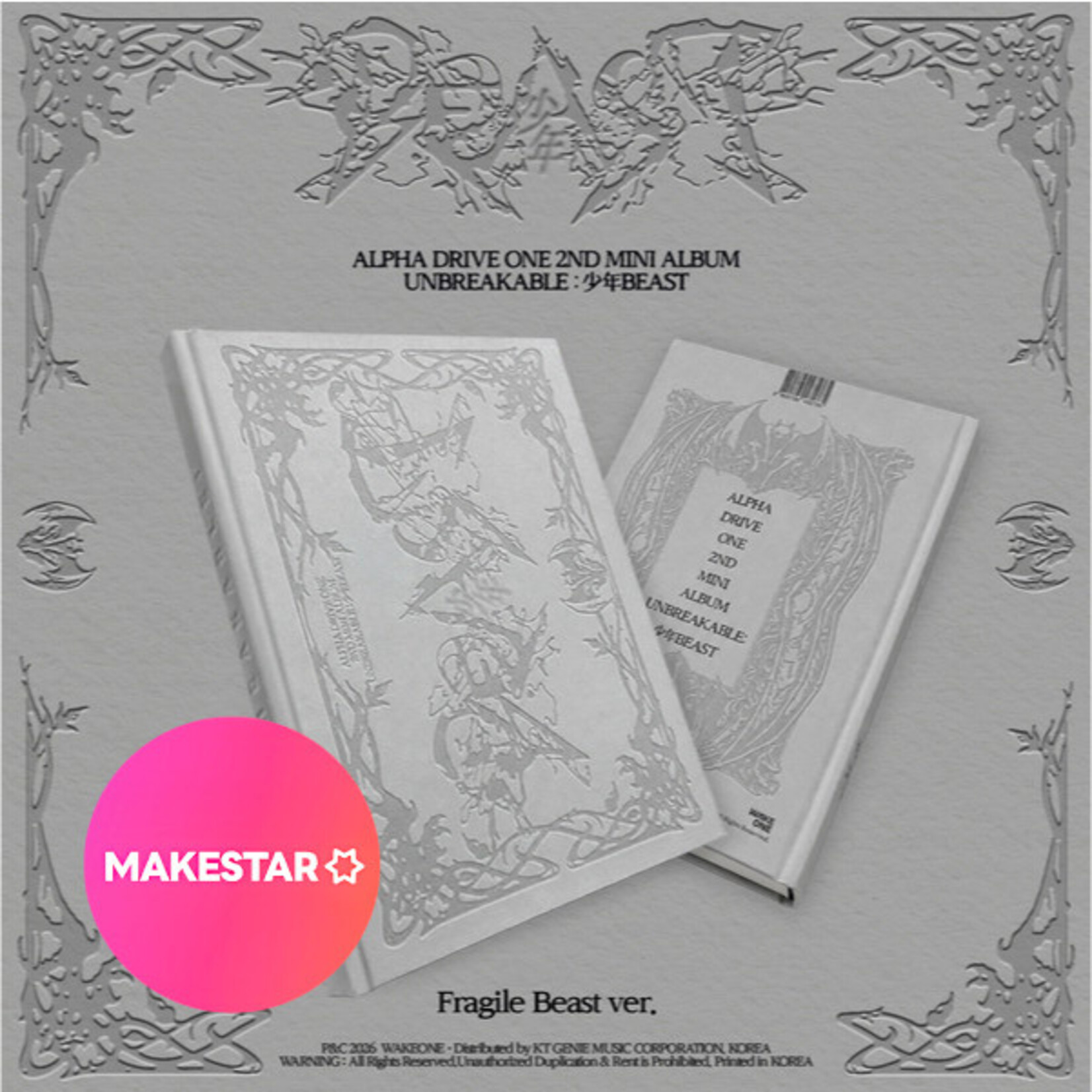 ALPHA DRIVE ONE ALPHA DRIVE ONE - 2ND ALBUM [UNBREAKABLE : 少年BEAST] (Fragile Beast Ver.) + Random Photocard (MAKESTAR)