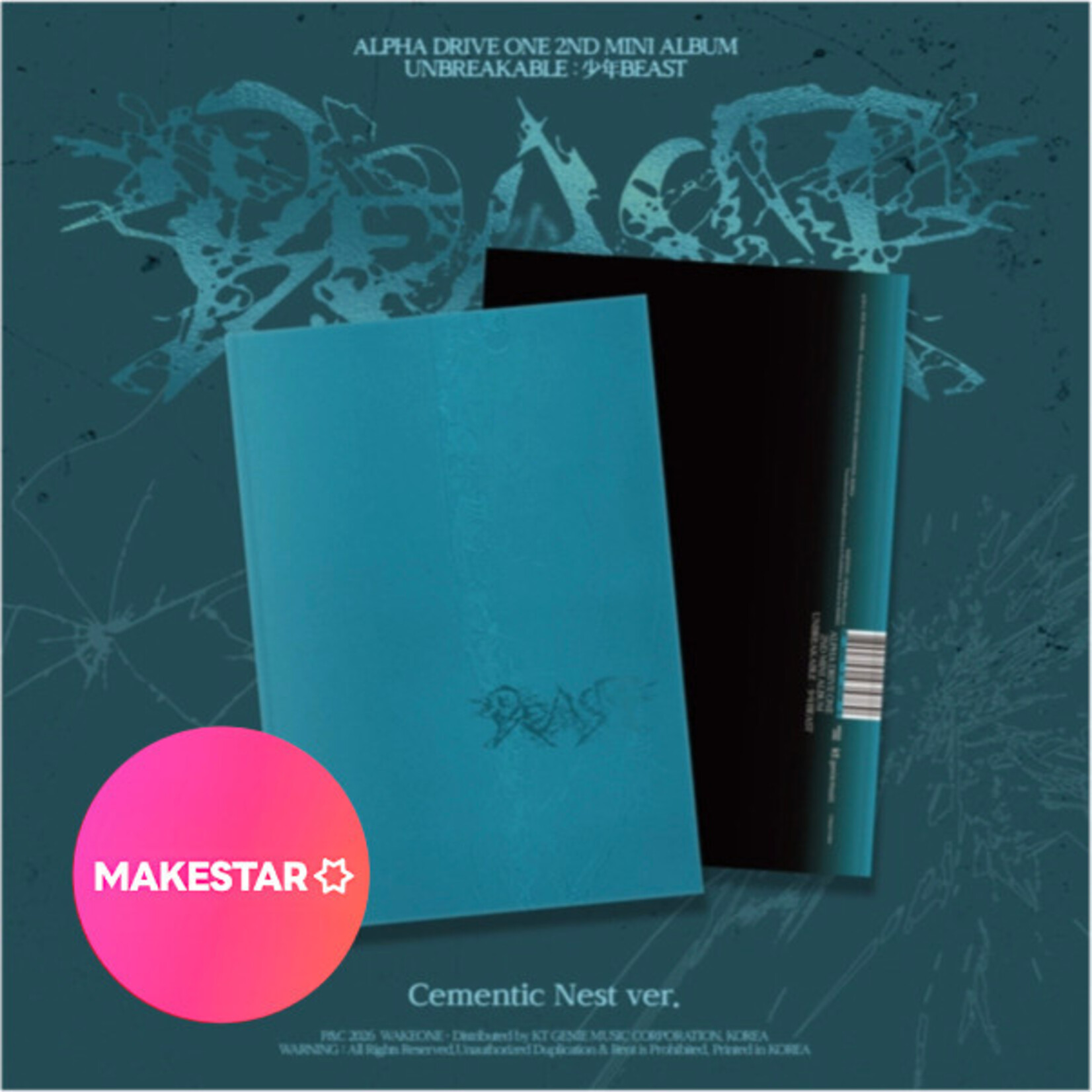 ALPHA DRIVE ONE ALPHA DRIVE ONE - 2ND ALBUM [UNBREAKABLE : 少年BEAST] (Cementic Nest ver.) + Random Photocard (MAKESTAR)