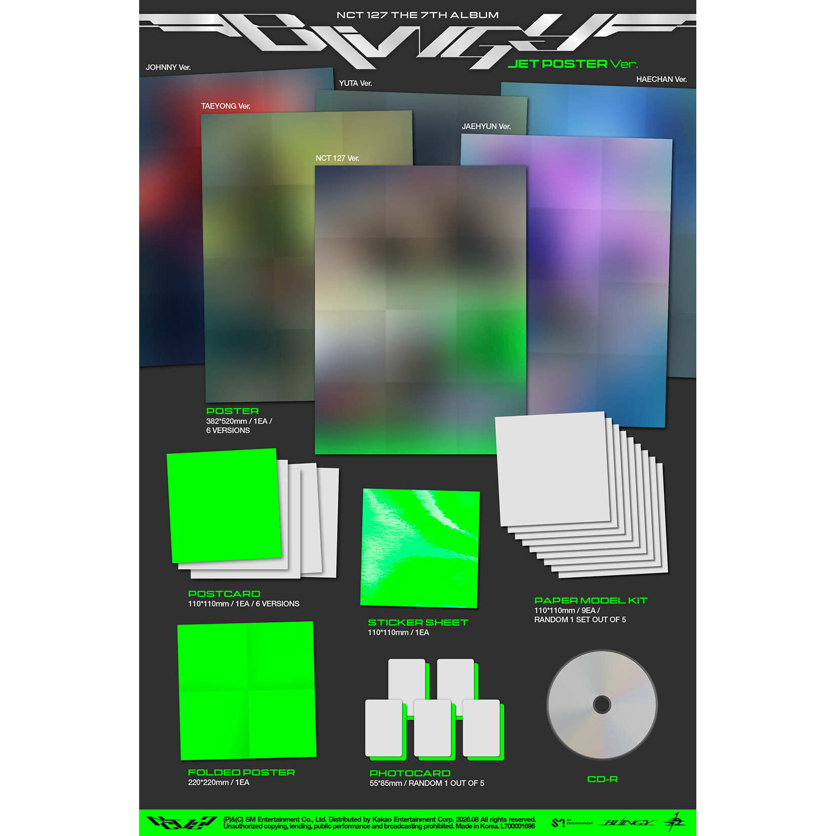 NCT NCT 127 - 7th Full Album [BLINGY] (JET Poster Ver.) + Random Photocard (applemusic)