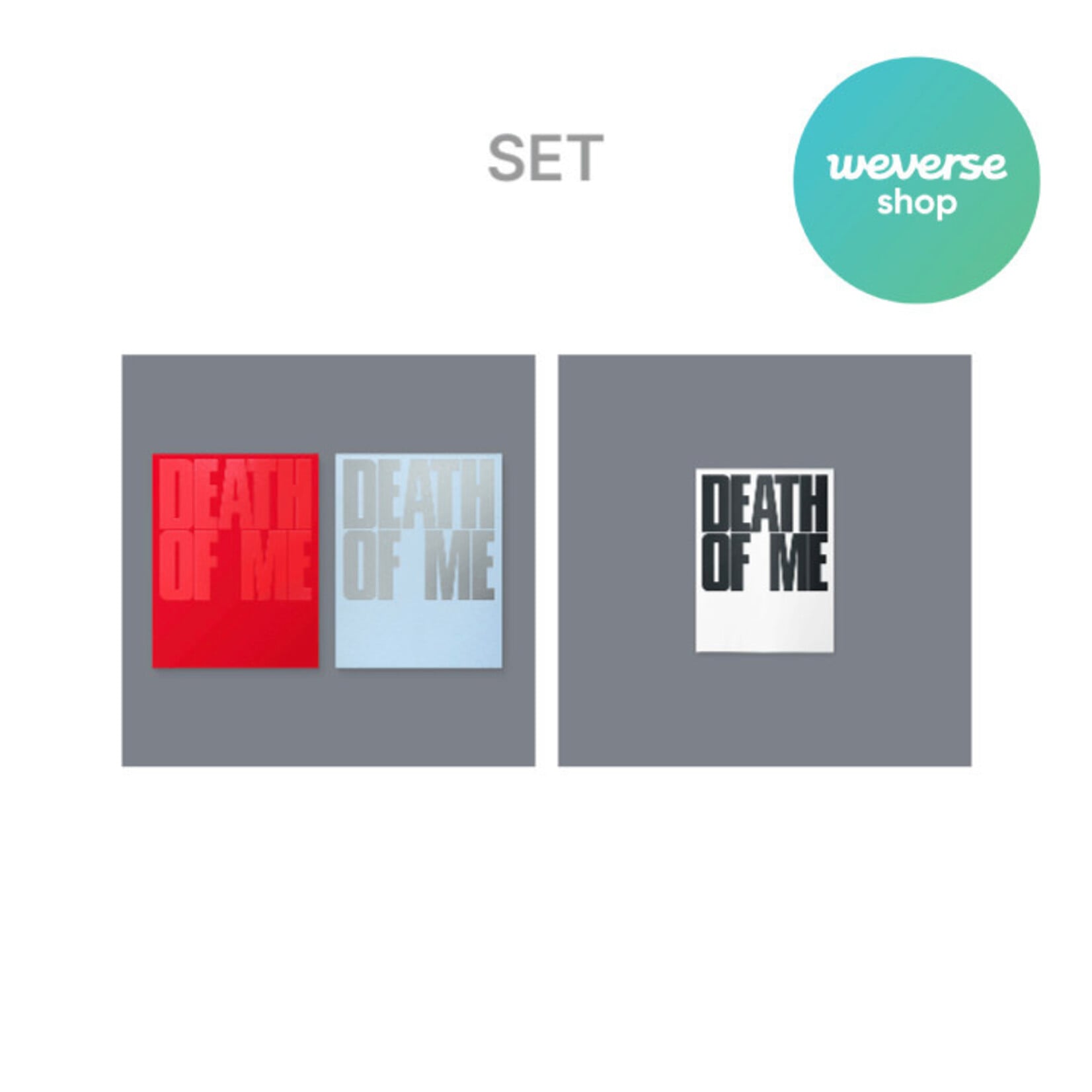 EVAN EVAN - 1st Mini Album 'DEATH OF ME' (Set) + 'DEATH OF ME' (Weverse Albums ver.) Set + Weverse Gift (WS)