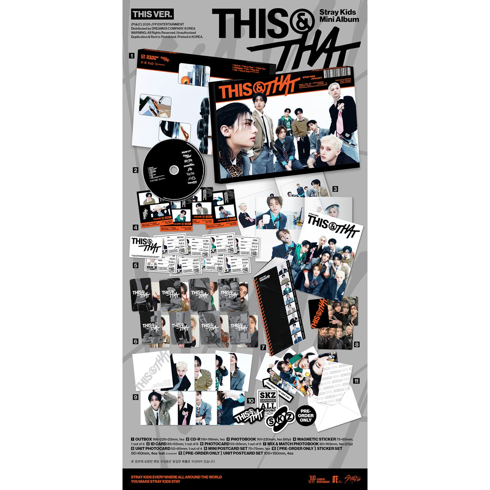Stray Kids (POP-UP STORE LUCKY DRAW) Stray Kids - [THIS & THAT] (Standard Ver.) + Photocard (SW)