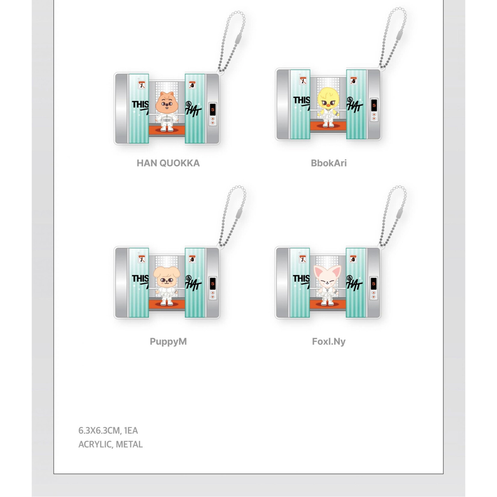 Stray Kids Stray Kids - [THIS & THAT] POP-UP MD SKZOO CAPSULE ACRYLIC KEYRING (WEEK 2)