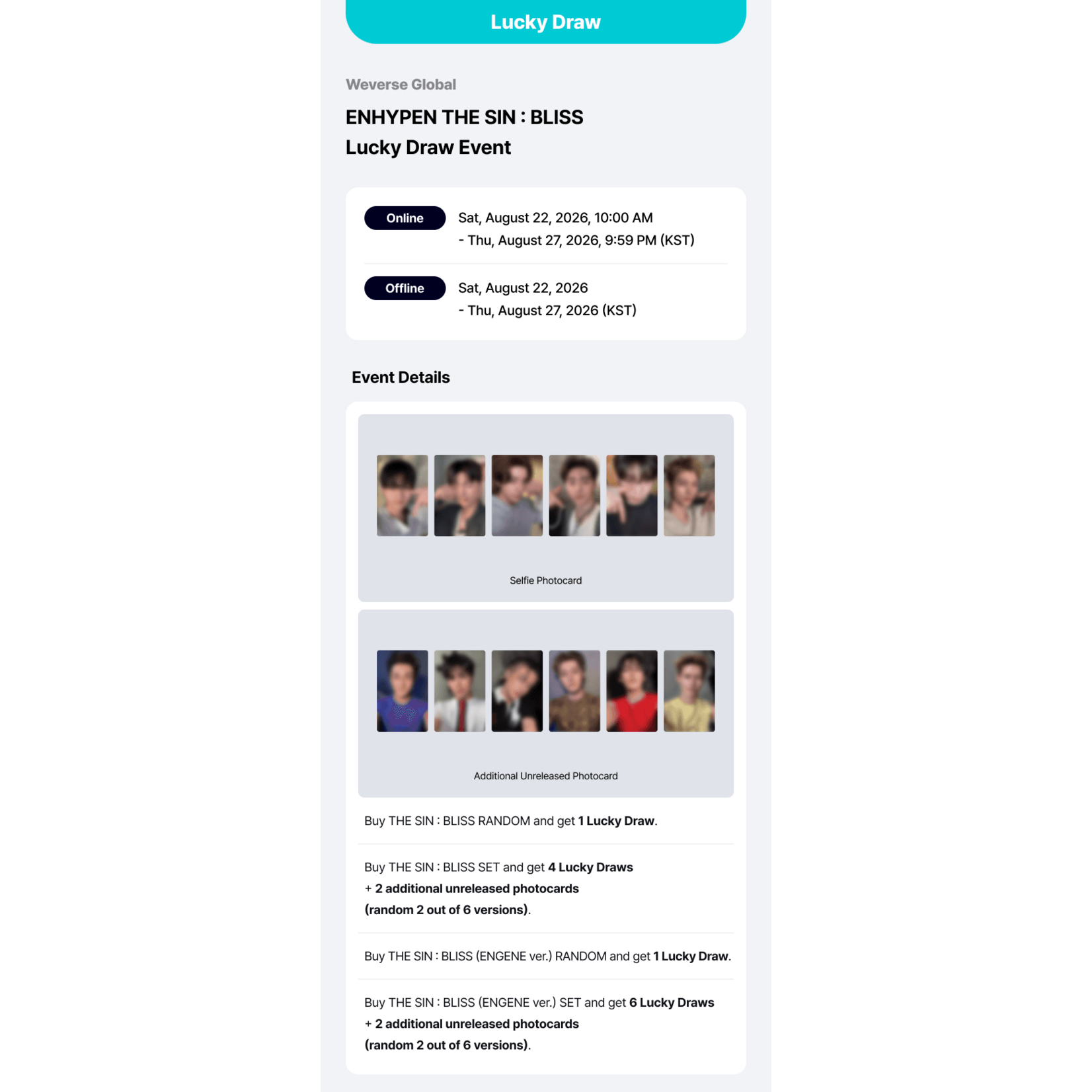 Enhypen [LUCKY DRAW] ENHYPEN - THE SIN : BLISS (Photobook Ver.) + Random Photocard (Weverse Shop)