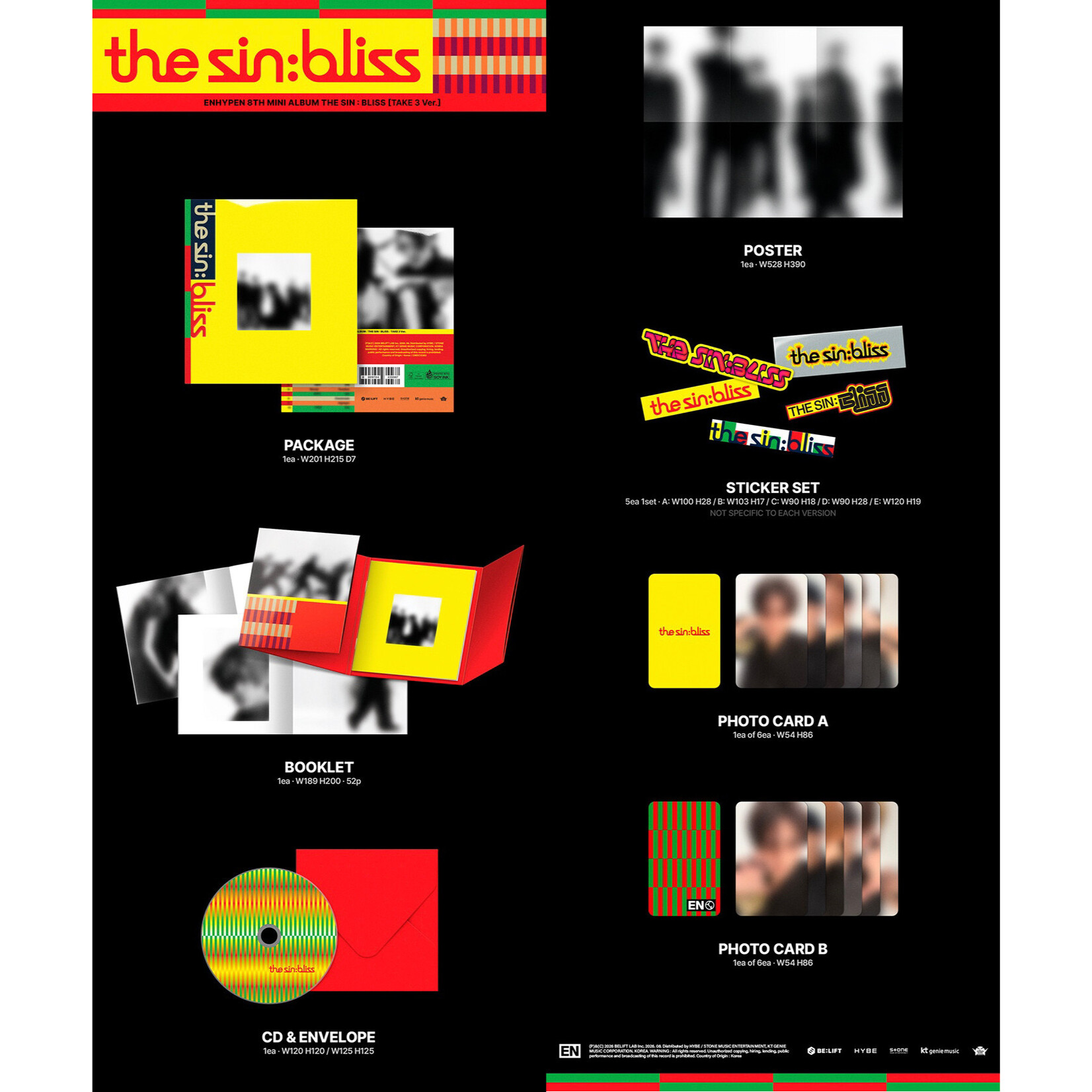 Enhypen [LUCKY DRAW] ENHYPEN - THE SIN : BLISS (Photobook Ver.) + Random Photocard (SW)