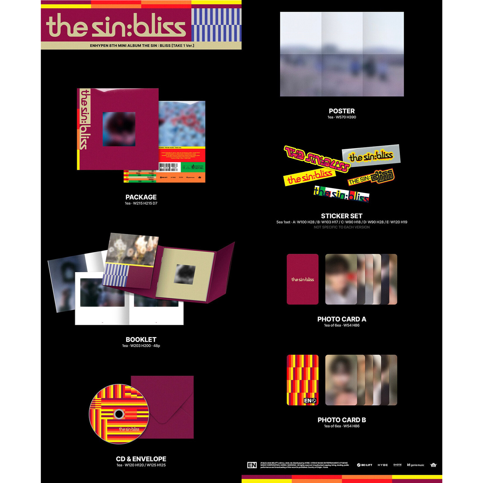 Enhypen [LUCKY DRAW] ENHYPEN - THE SIN : BLISS (Photobook Ver.) + Random Photocard (EVERLINE)