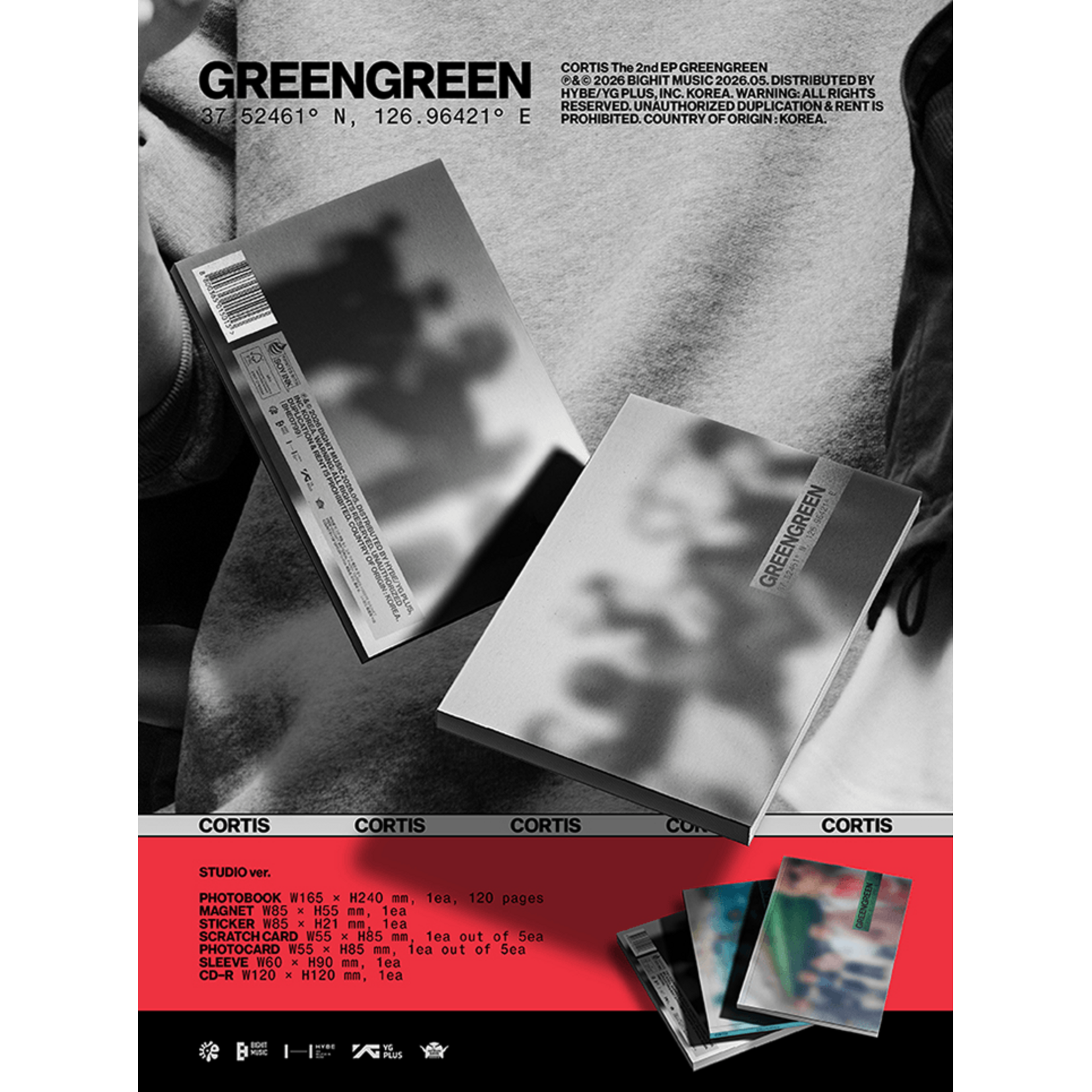 CORTIS [PYPD BIRTHDAY PARTY] CORTIS - The 2nd EP [GREENGREEN] (Photobook Ver.) + Random Photocard (WS)