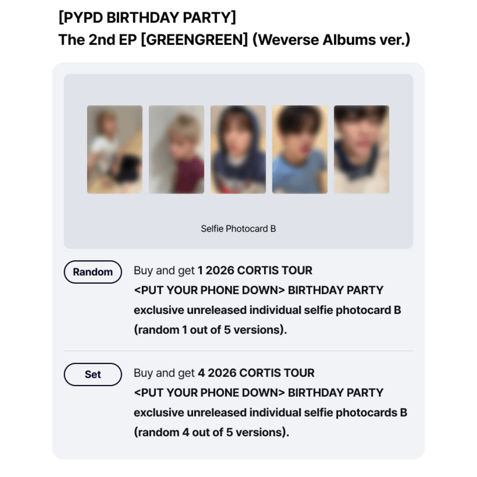 CORTIS [PYPD BIRTHDAY PARTY] CORTIS - The 2nd EP [GREENGREEN] (Weverse Albums Ver.) + Random Photocard (WS)