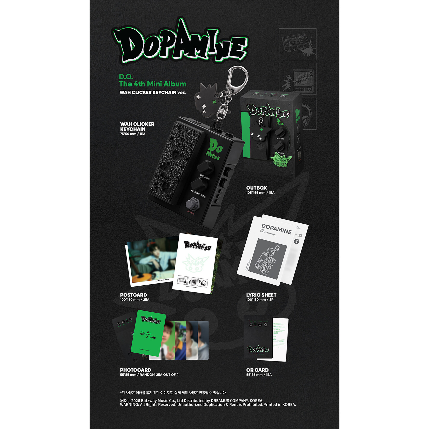 EXO D.O - 4th Mini Album [DOPAMINE] (WAH CLICKER KEYCHAIN ver.) Limited Edition