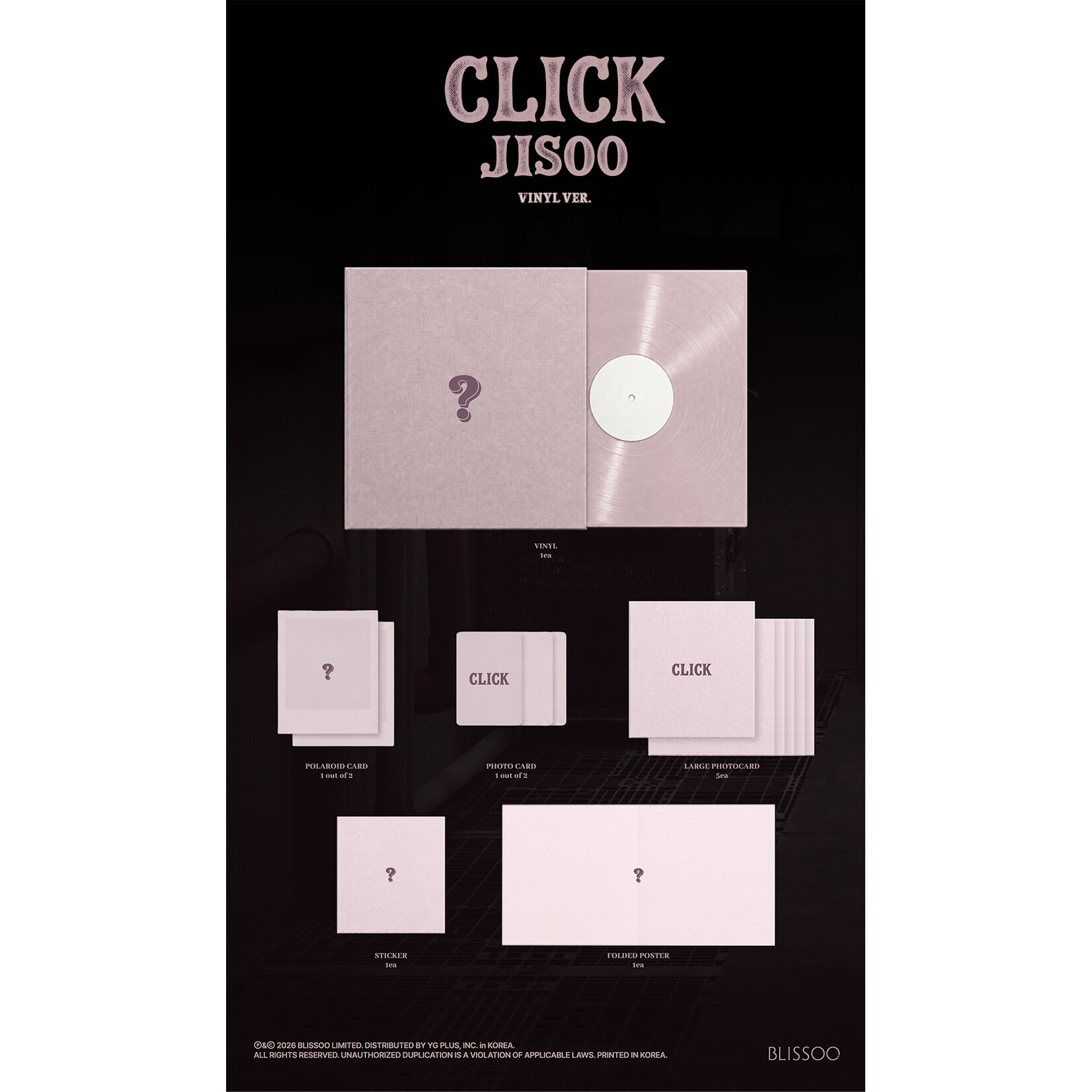 BlackPink JISOO - Single Album [CLICK] (VINYL VER.)