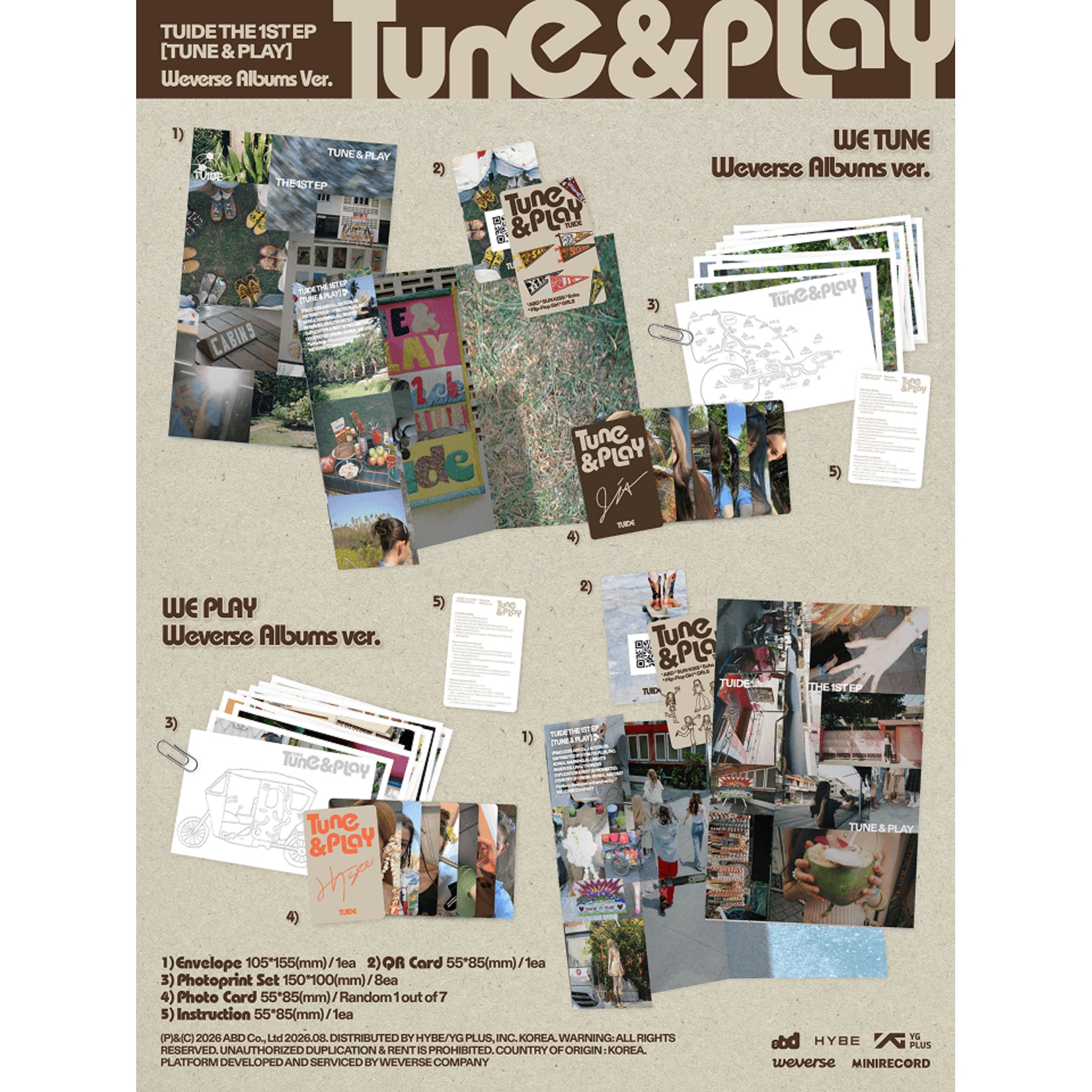 TUIDE TUIDE - The 1st EP [TUNE & PLAY] (Weverse Albums ver.) + Weverse Gift (WS)
