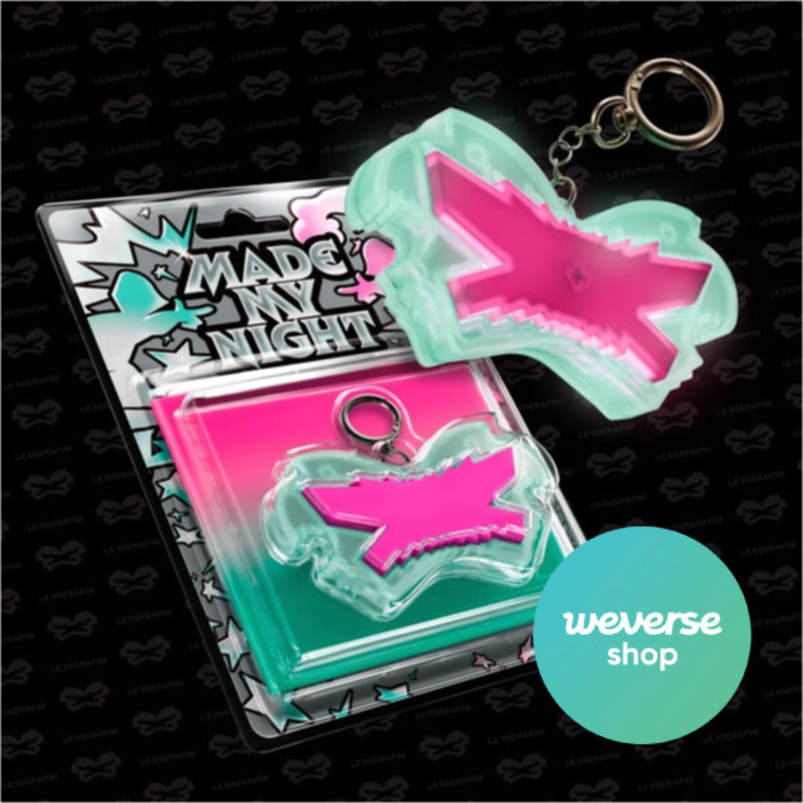 Le Sserafim LE SSERAFIM - 2nd Single Album 'Made My Night' (Glow Clicker Keychain ver.)+ Weverse Gift (WS)