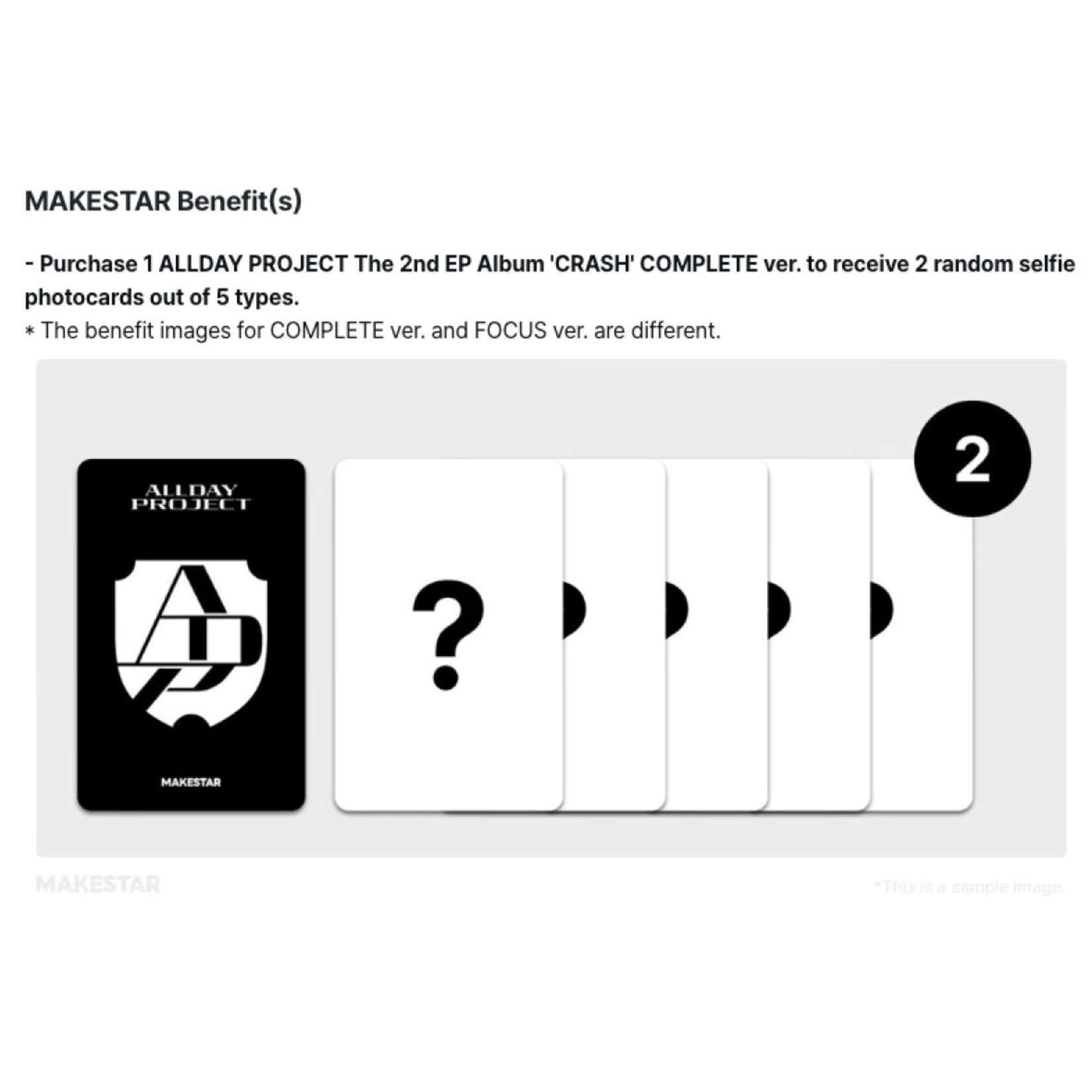 ALLDAY PROJECT ALLDAY PROJECT - The 2nd EP Album [CRASH] (COMPLETE ver.) +2 Random Photocards (MAKESTAR)