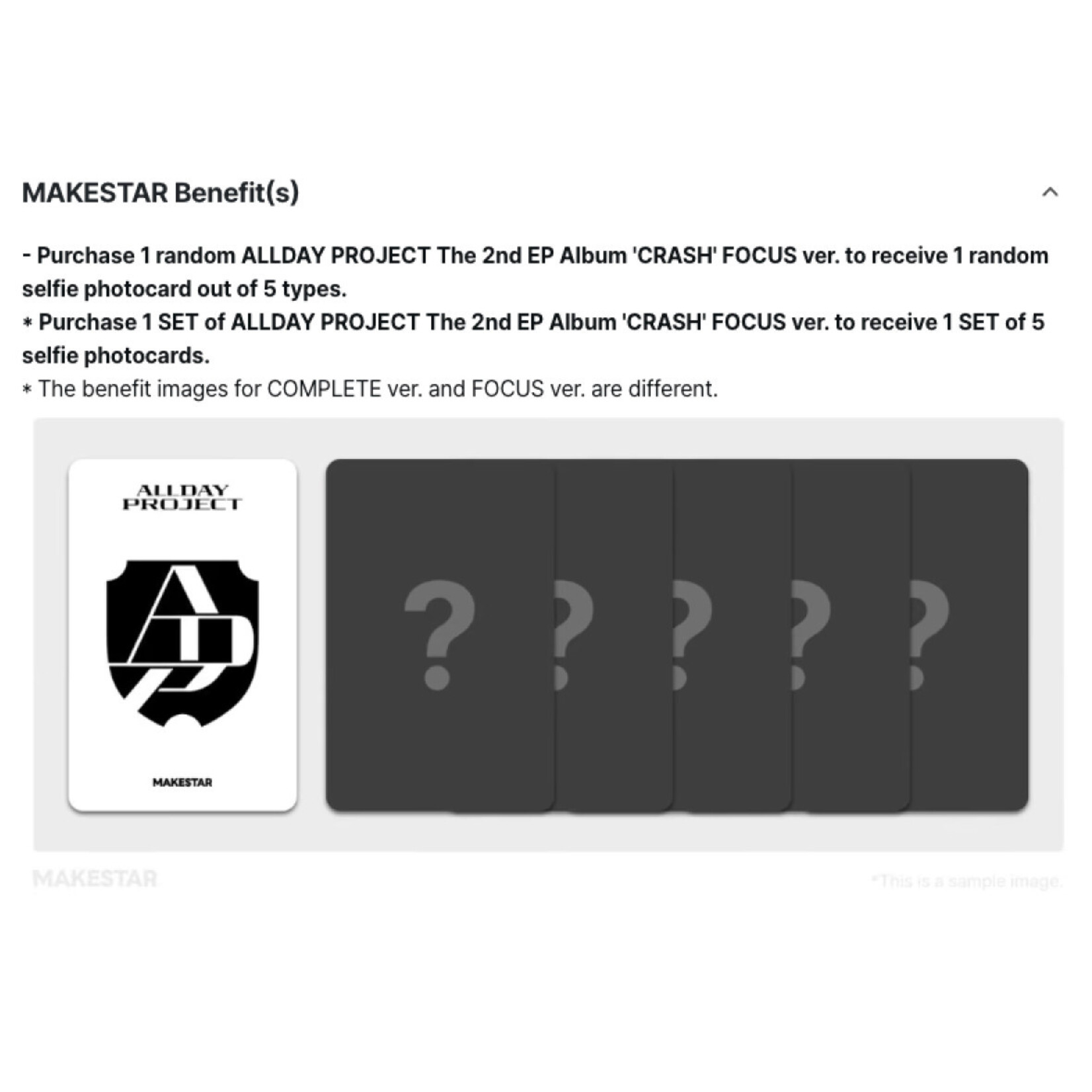 ALLDAY PROJECT ALLDAY PROJECT - The 2nd EP Album [CRASH] (FOCUS ver.) +Random Photocard (MAKESTAR)