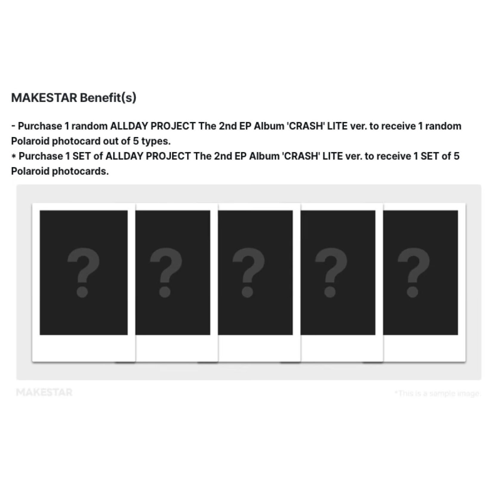 ALLDAY PROJECT ALLDAY PROJECT - The 2nd EP Album [CRASH] (LITE ver.) + Random Polaroid Photocard (MAKESTAR)