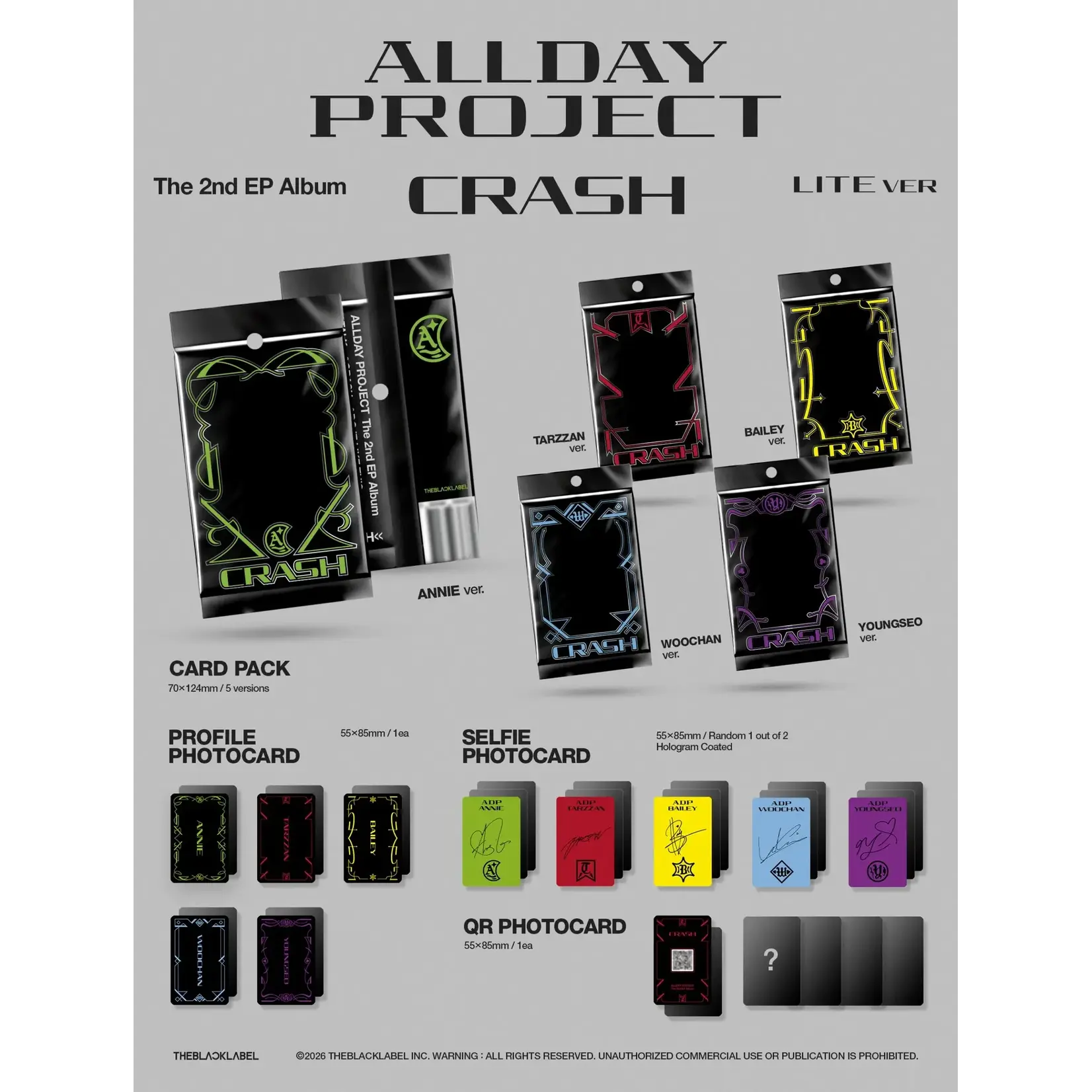 ALLDAY PROJECT ALLDAY PROJECT - The 2nd EP Album [CRASH] (LITE ver.) + Random Polaroid Photocard (KTOWN4U)