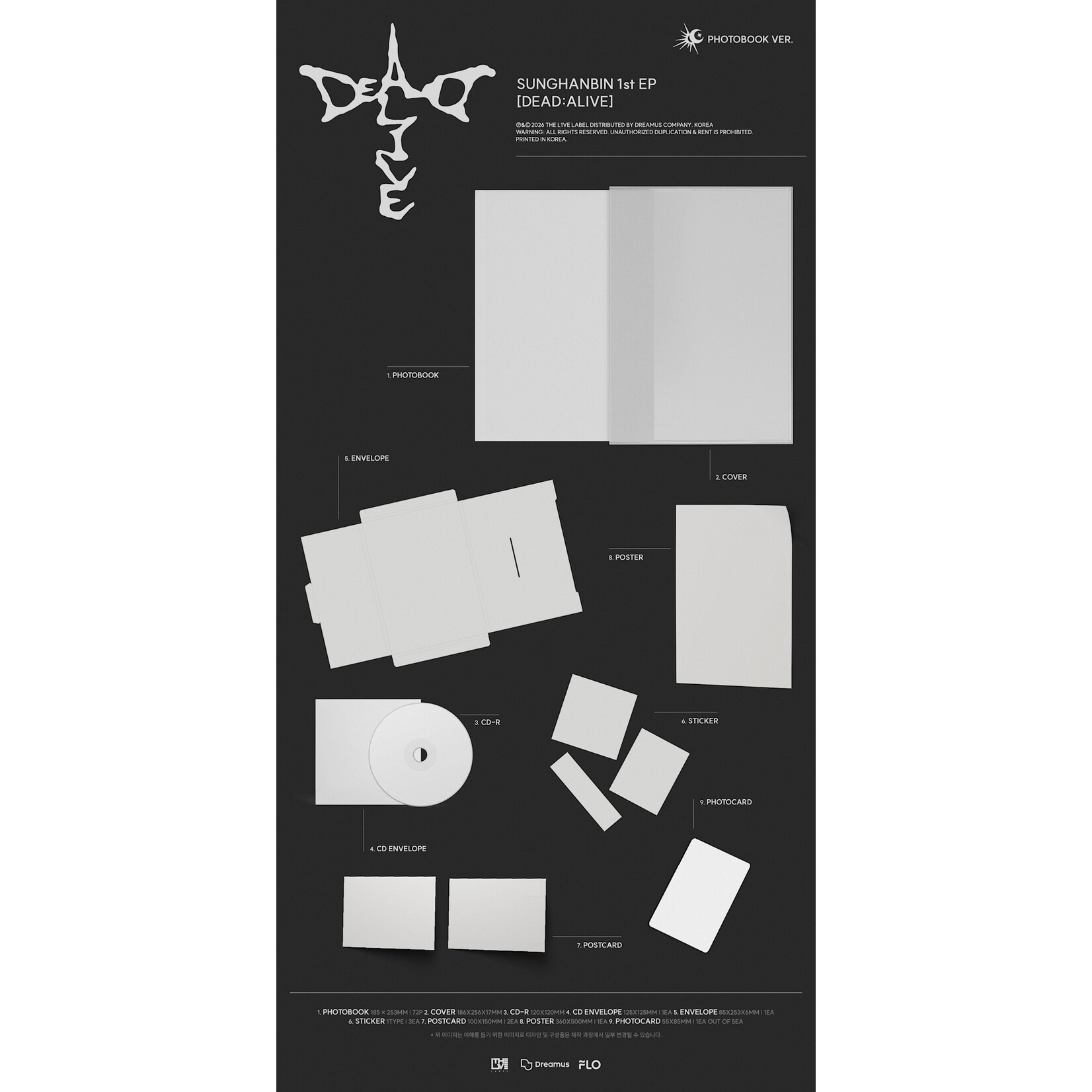 ZeroBaseOne SUNG HAN BIN - 1st Mini Album [DEAD:ALIVE] (Photobook Ver.)