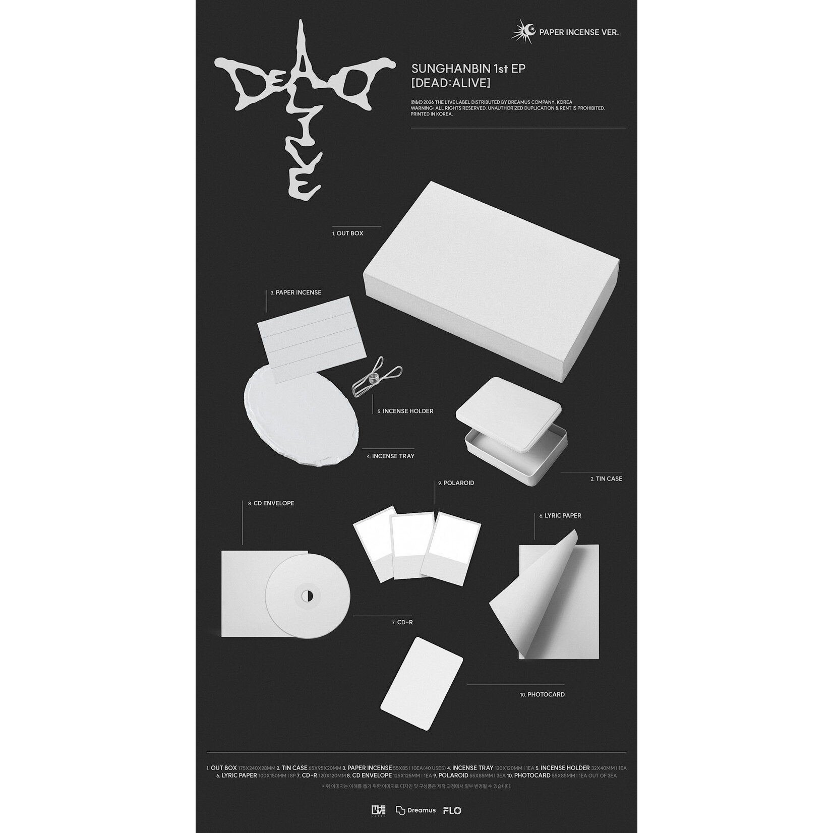 ZeroBaseOne SUNG HAN BIN - 1st Mini Album [DEAD:ALIVE] (Paper Incense Ver.)