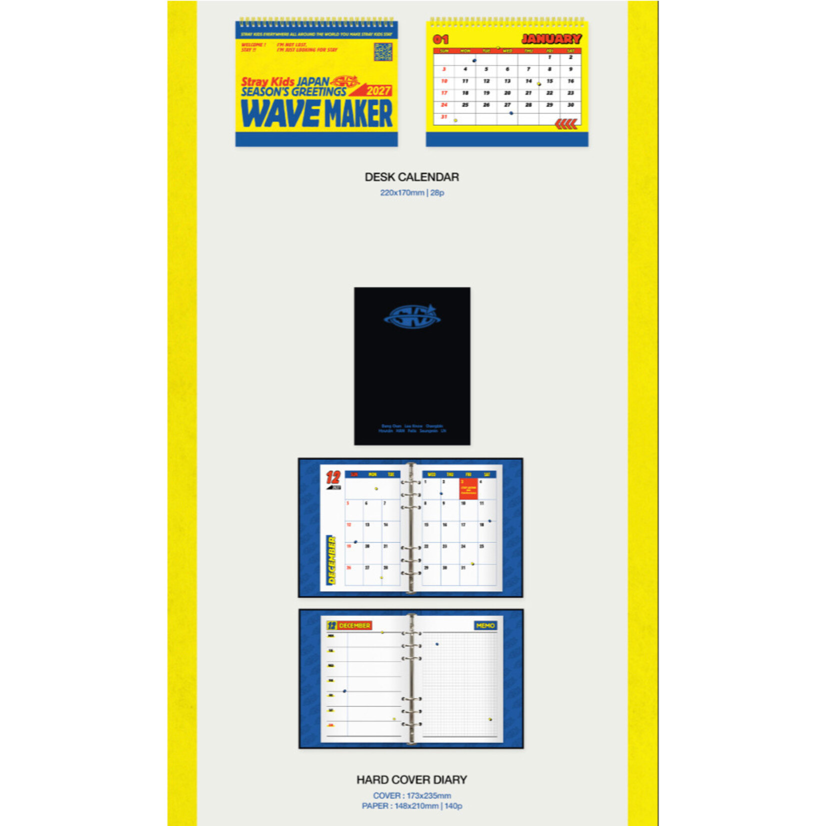 Stray Kids Stray Kids JAPAN SEASON’S GREETINGS 2027 [WAVE MAKER] + Random Photocard (HMV&BOOKS)