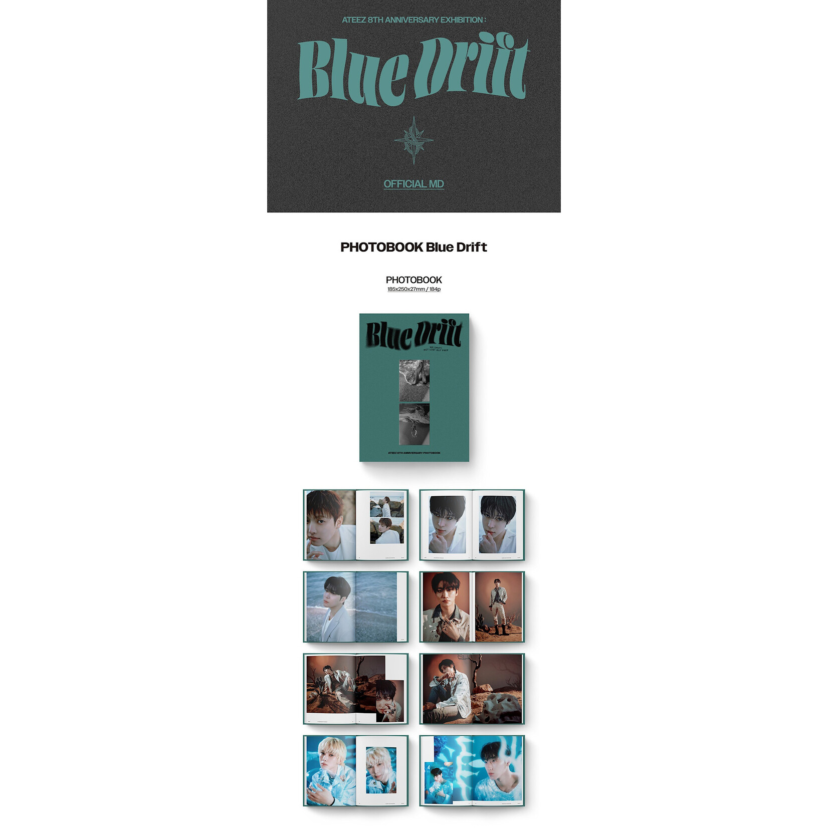 ATEEZ ATEEZ - [8TH ANNIVERSARY : BLUE DRIFT] PHOTOBOOK + Random Photocard (First Press)