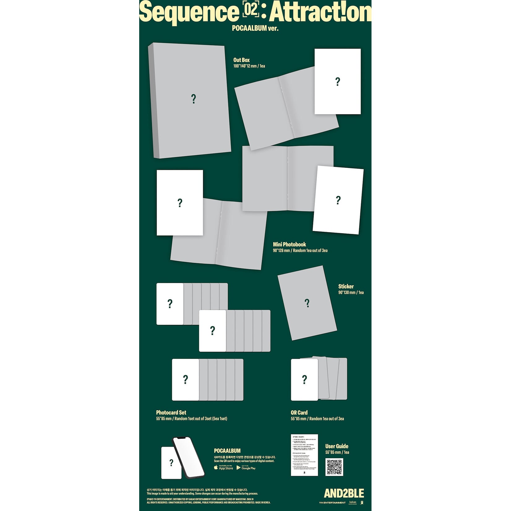 AND2BLE AND2BLE - 2nd Mini Album [Sequence 02: Attraction] (POCAALBUM ver.) + Random Photocard (MAKESTAR)