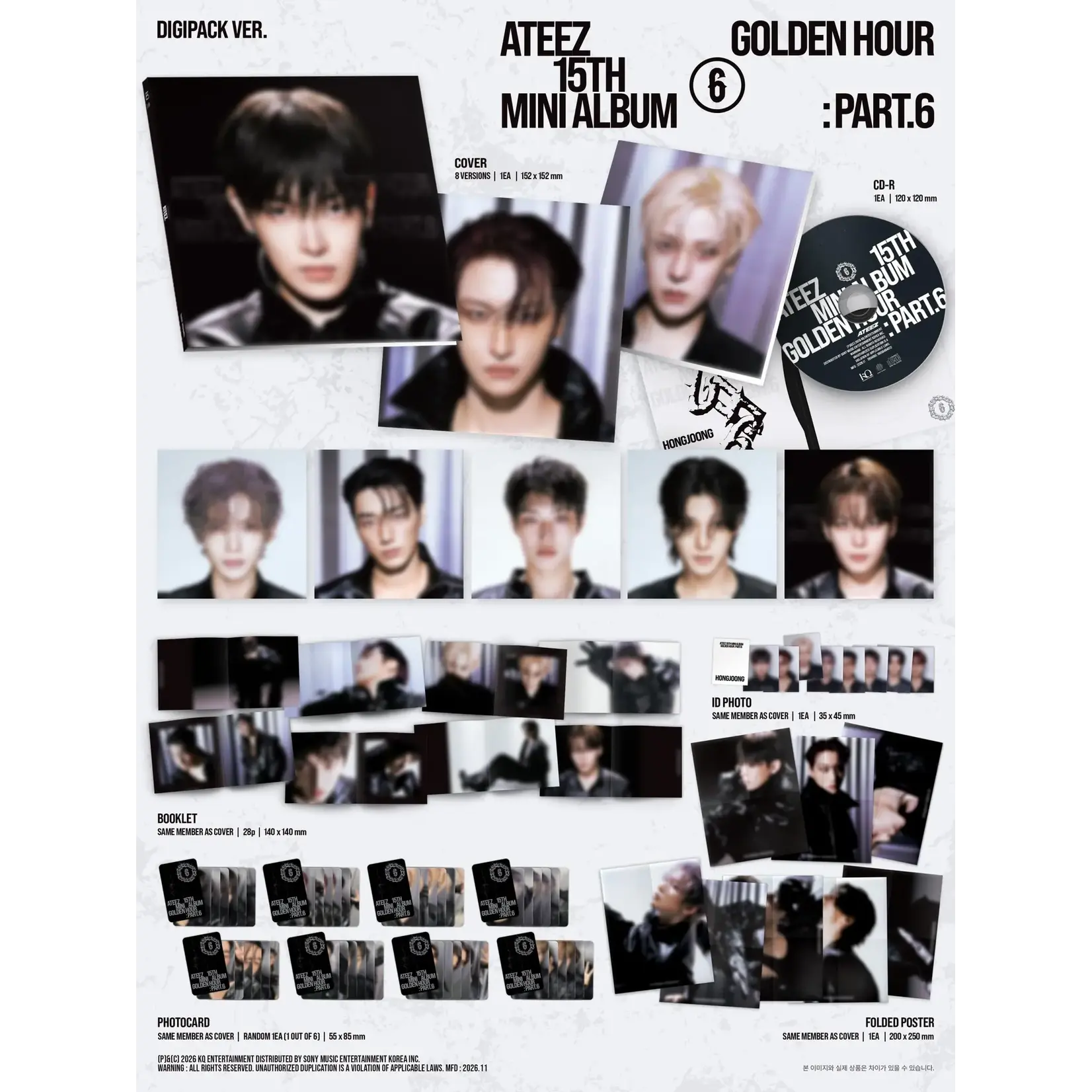 ATEEZ ATEEZ - 15TH MINI ALBUM [GOLDEN HOUR : Part.6] (DIGIPACK Ver.)
