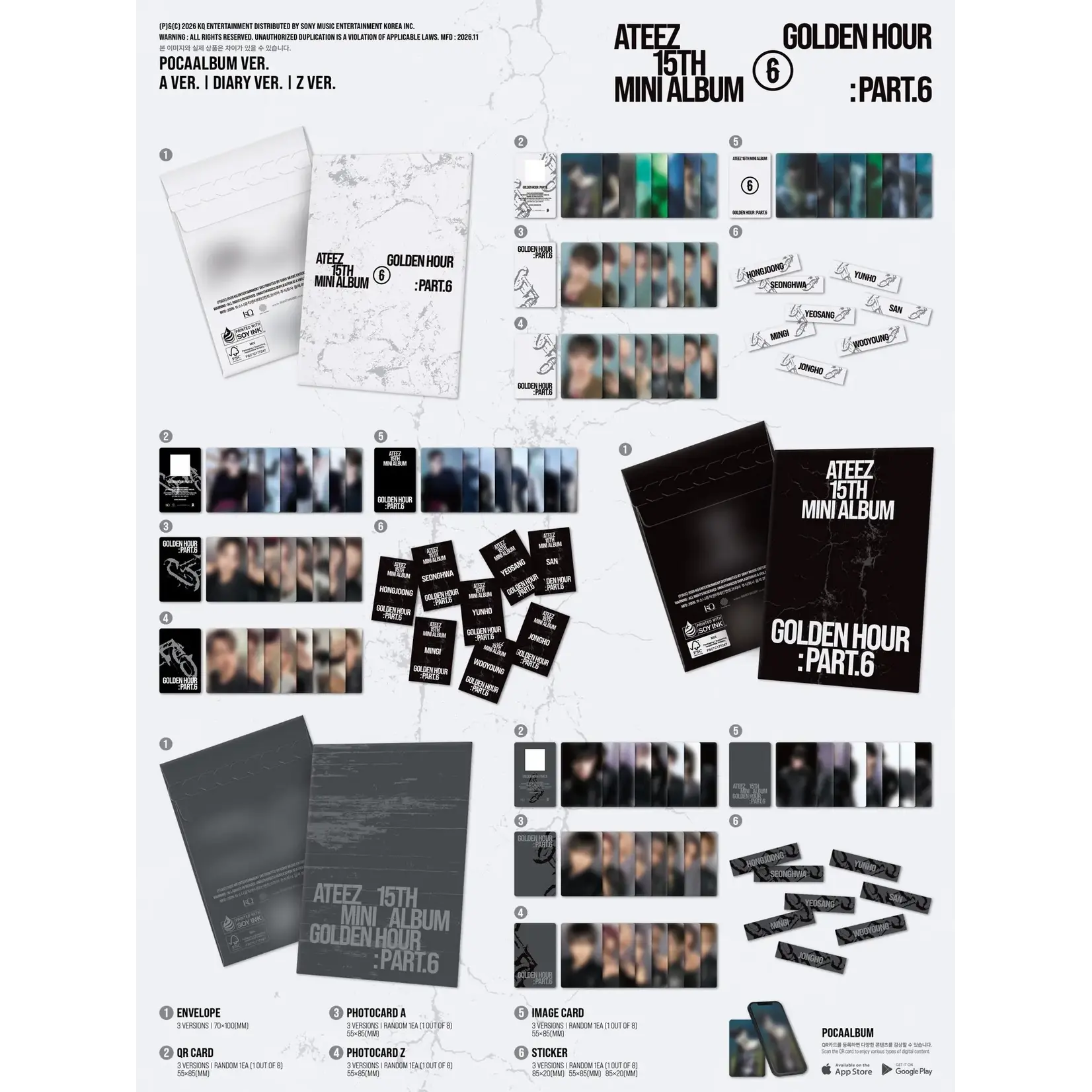 ATEEZ ATEEZ - 15TH MINI ALBUM [GOLDEN HOUR : Part.6] (POCAALBUM Ver.)
