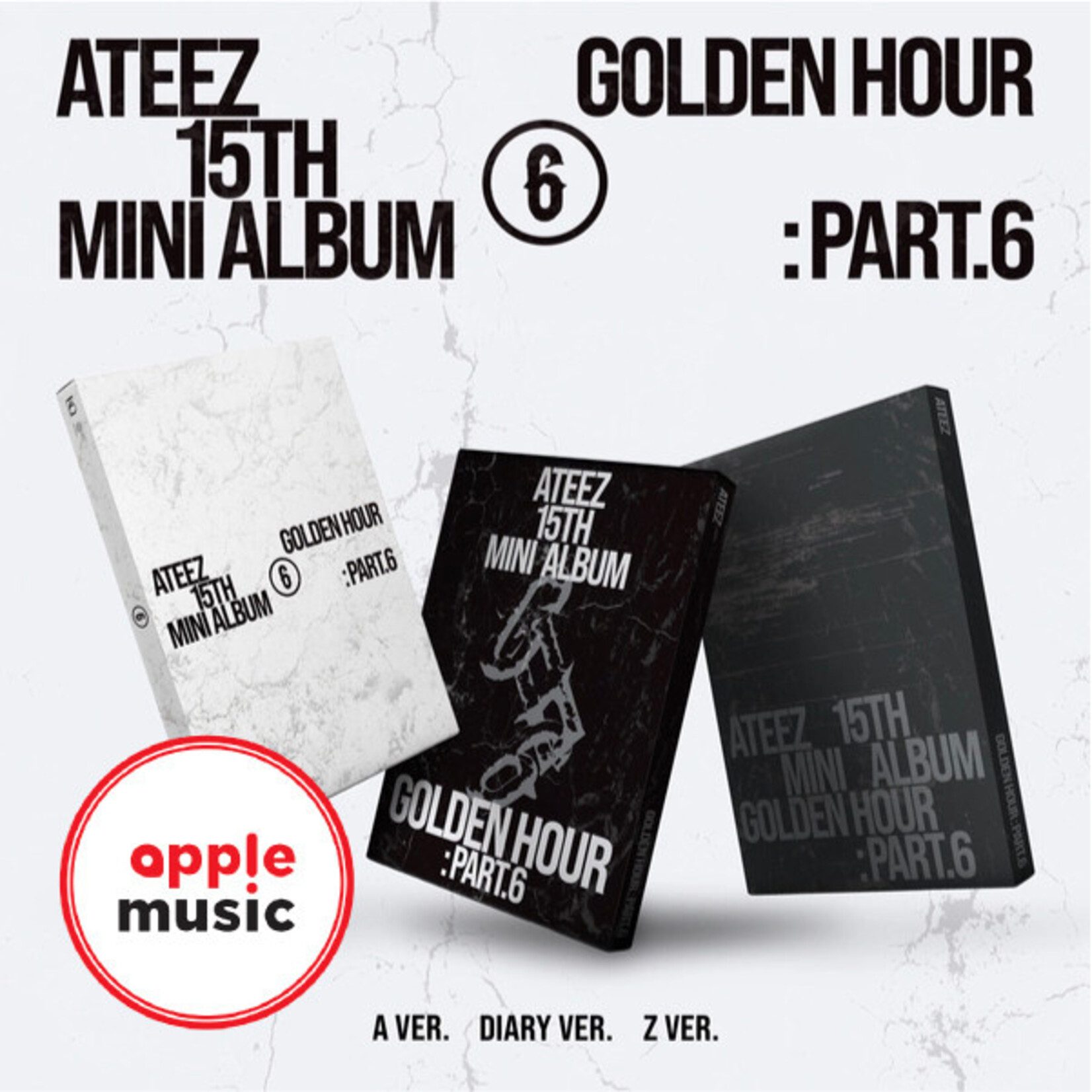 ATEEZ ATEEZ - 15TH MINI ALBUM [GOLDEN HOUR : Part.6] (Photobook Ver.) + Random Photocard (APPLE MUSIC)