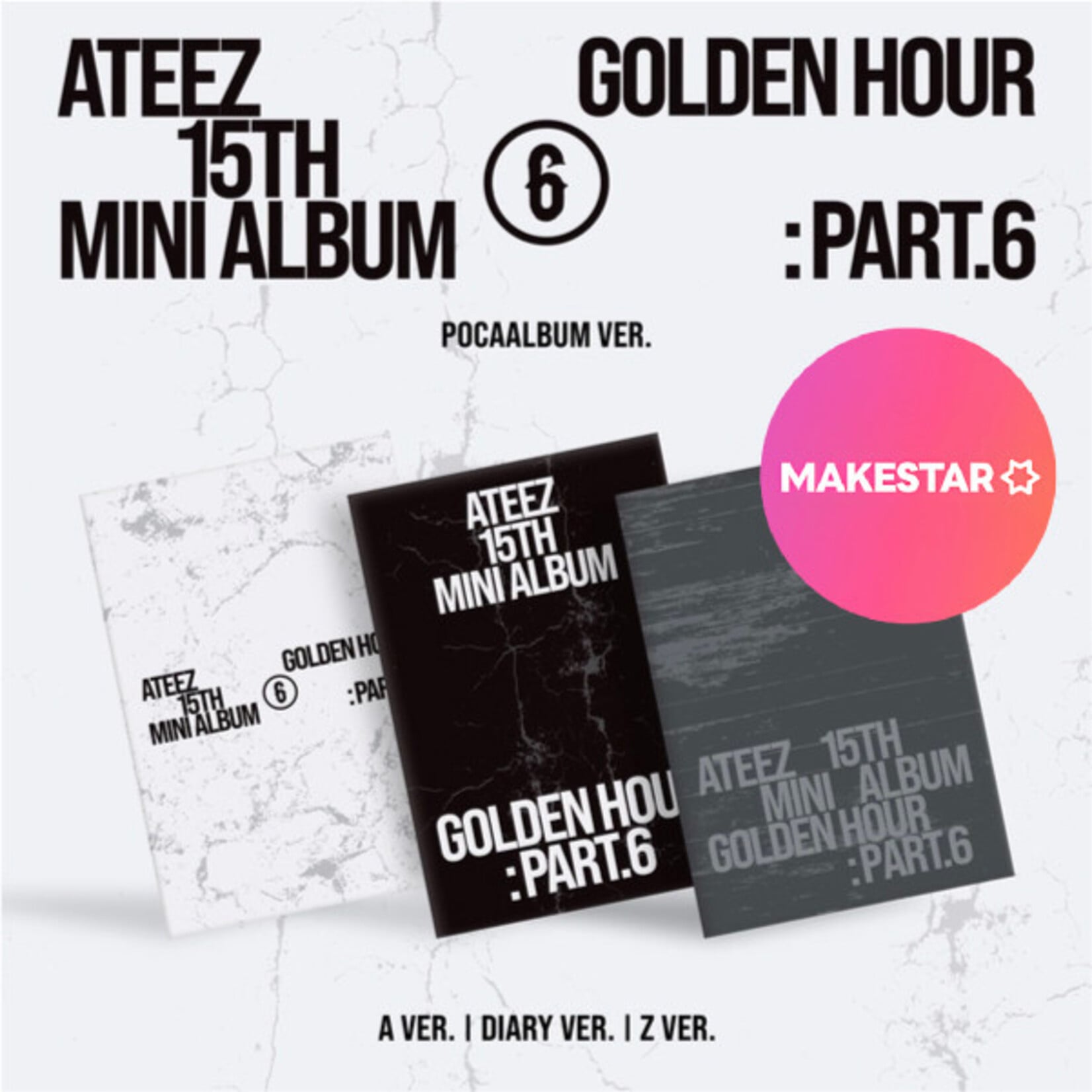 ATEEZ ATEEZ - 15TH MINI ALBUM [GOLDEN HOUR : Part.6] (POCAALBUM Ver.) + Random Photocard (MAKESTAR)