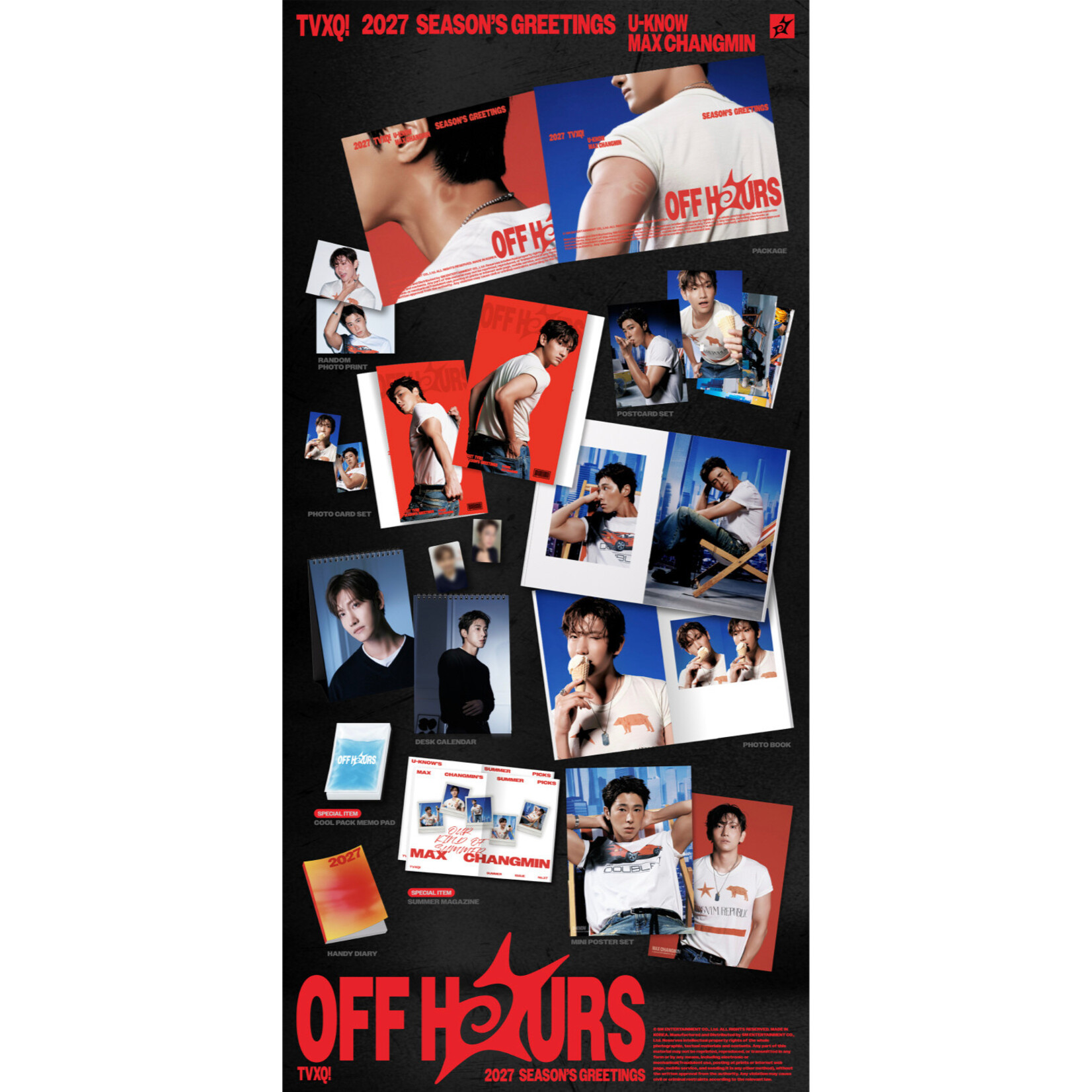 TVXQ TVXQ! - [2027 SEASON'S GREETINGS] + Photocard  SET A & B + Random Removable Sticker