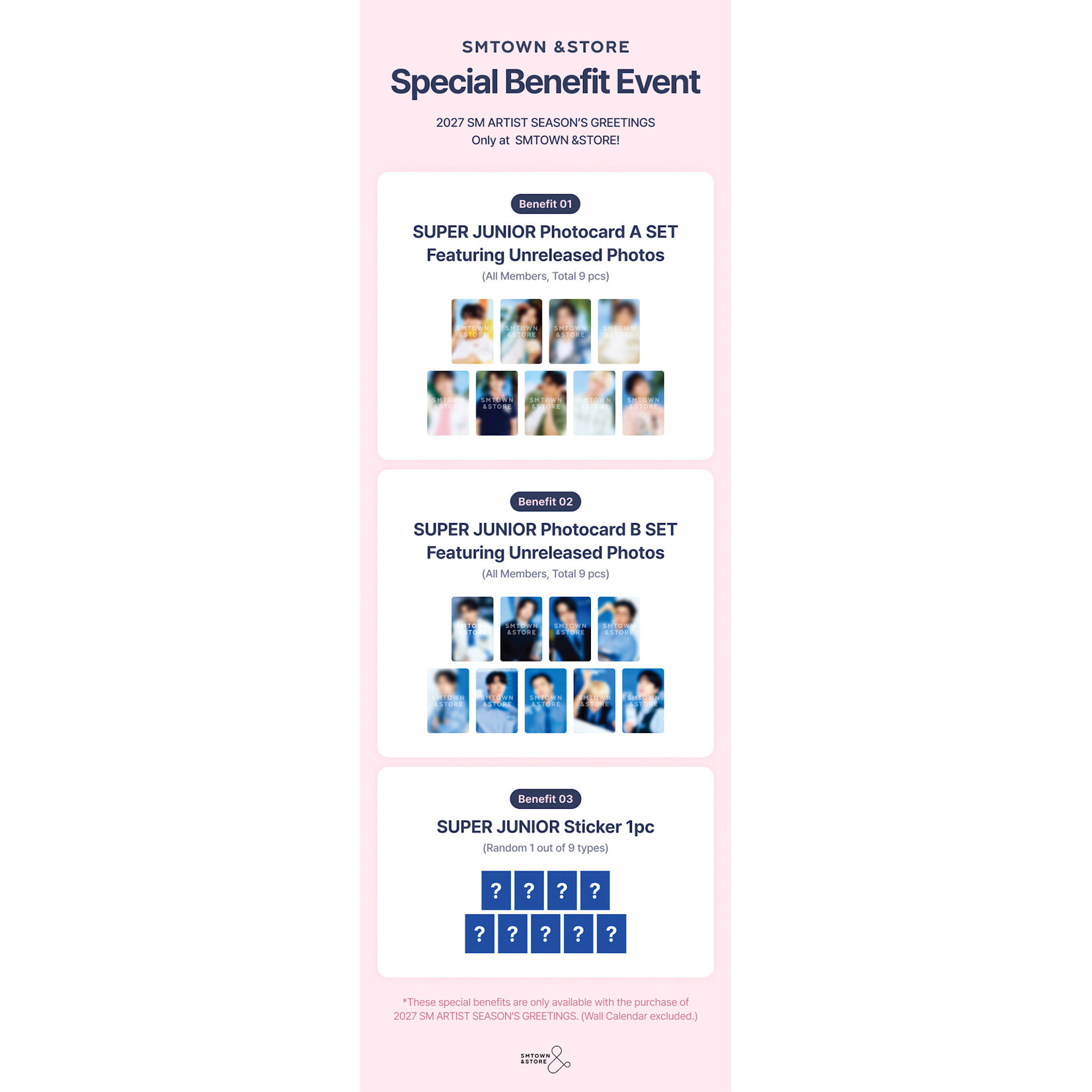 SUPER JUNIOR SUPER JUNIOR - [2027 SEASON'S GREETINGS] + Photocard  SET A & B + Random Removable Sticker
