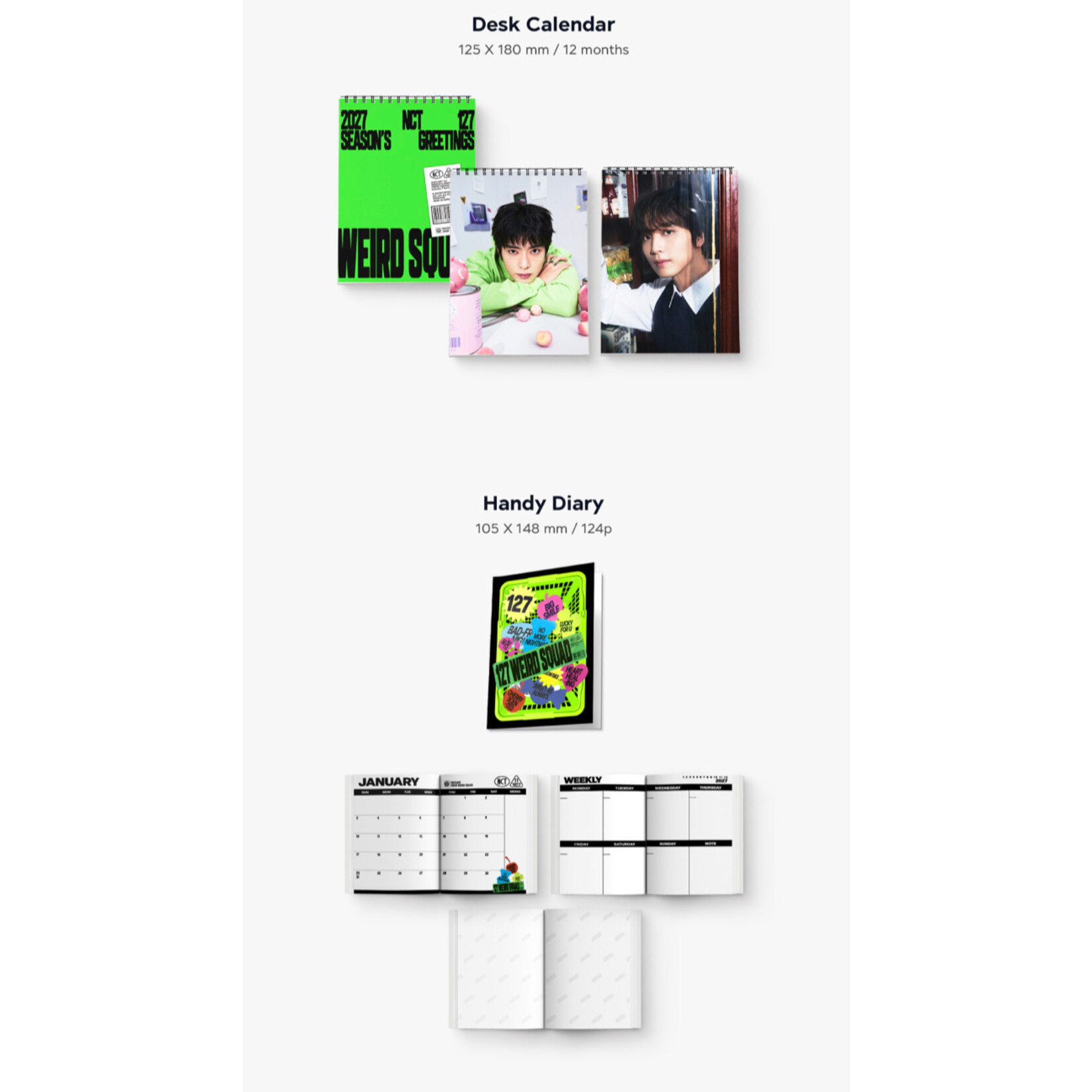 NCT NCT 127 - [2027 SEASON'S GREETINGS] + Photocard SET A & B + Random Removable Sticker