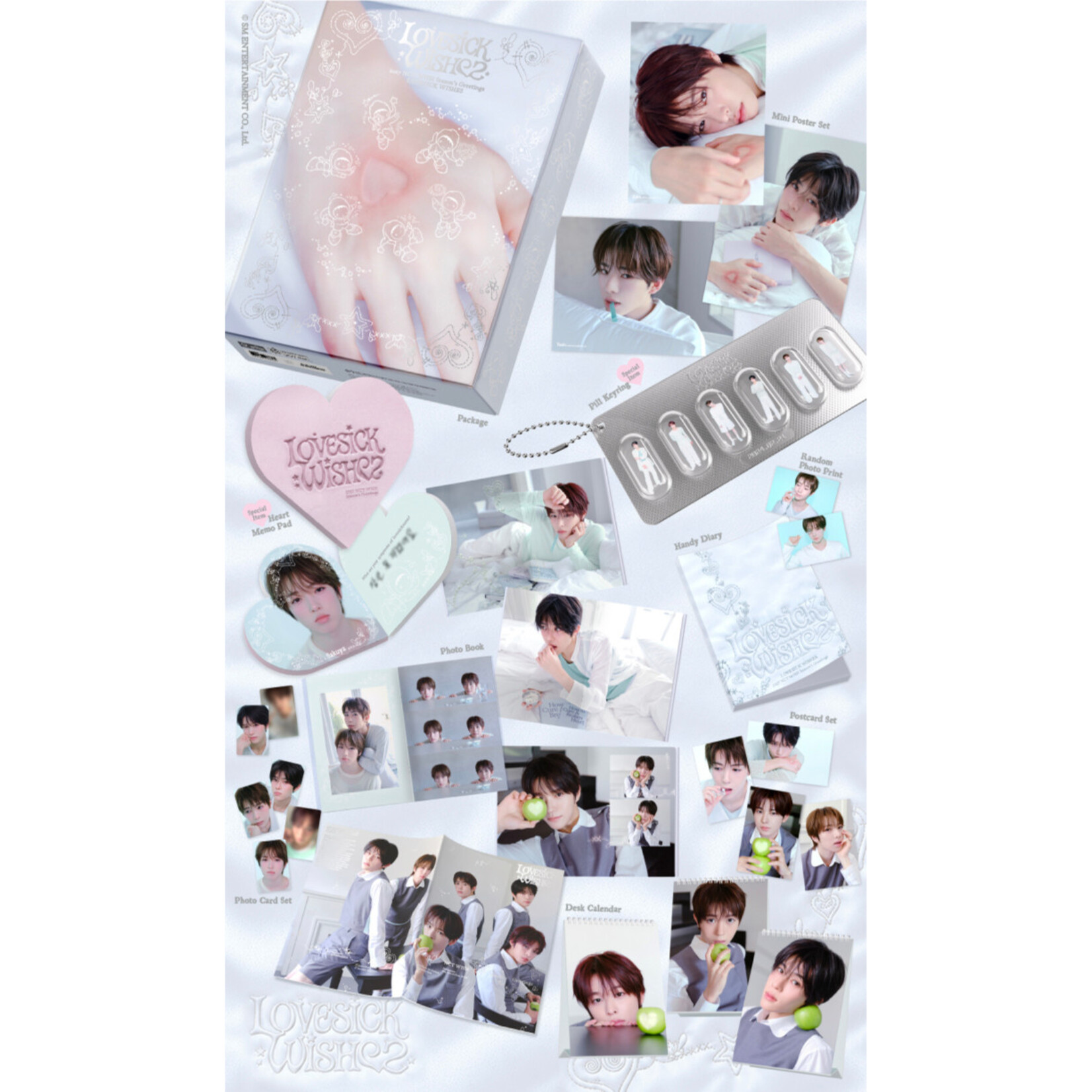 NCT NCT WISH - [2027 SEASON'S GREETINGS + Wall Calendar SET] + Photocard SET A & B + Random Removable Sticker + Random Photocard (SM)