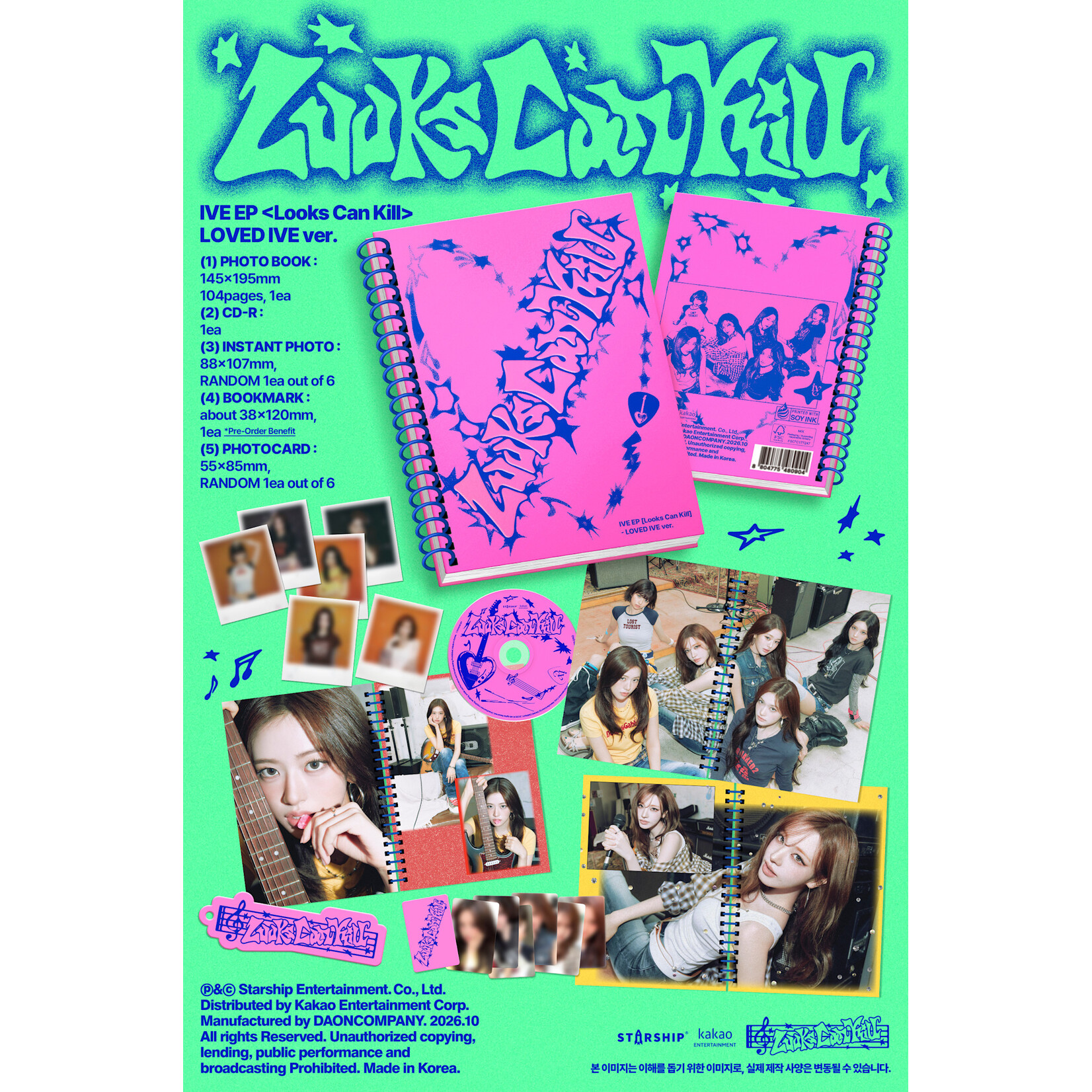 Ive IVE - EP [Looks Can Kill] (Photobook ver.) + Random Photocard (WM)