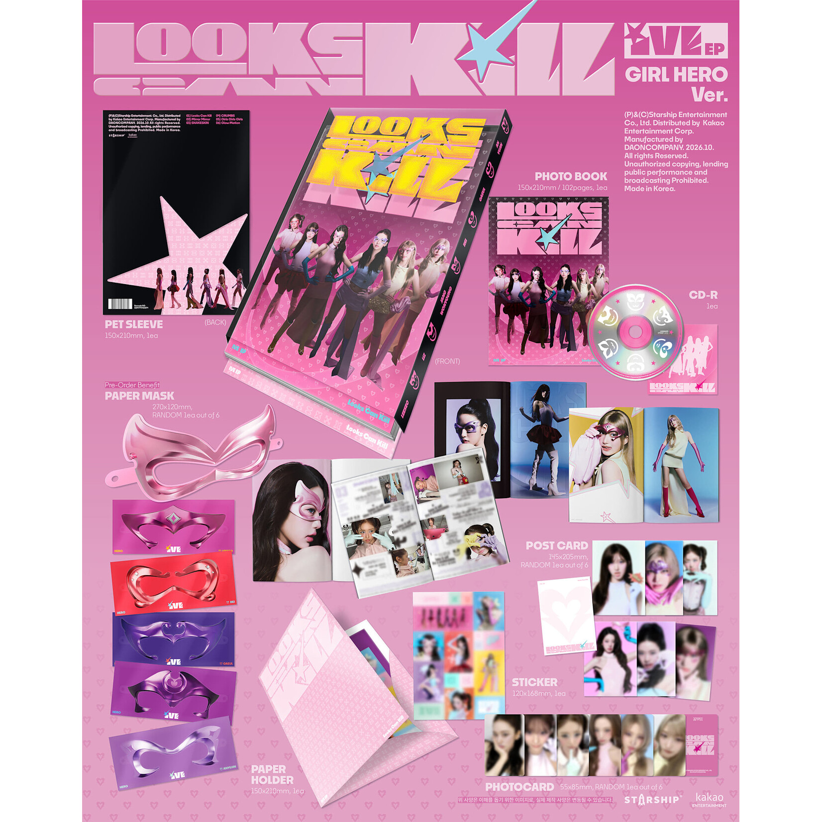 Ive IVE - EP [Looks Can Kill] (Photobook ver.) + Random Photocard (APPLE MUSIC)