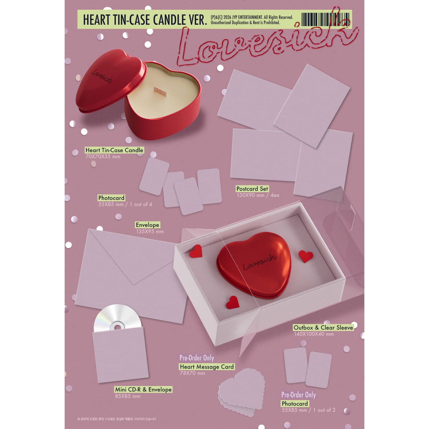 Itzy Chaeryeong (ITZY) - 1st Mini Album [Lovesick] (HEART TIN-CASE CANDLE Ver.)