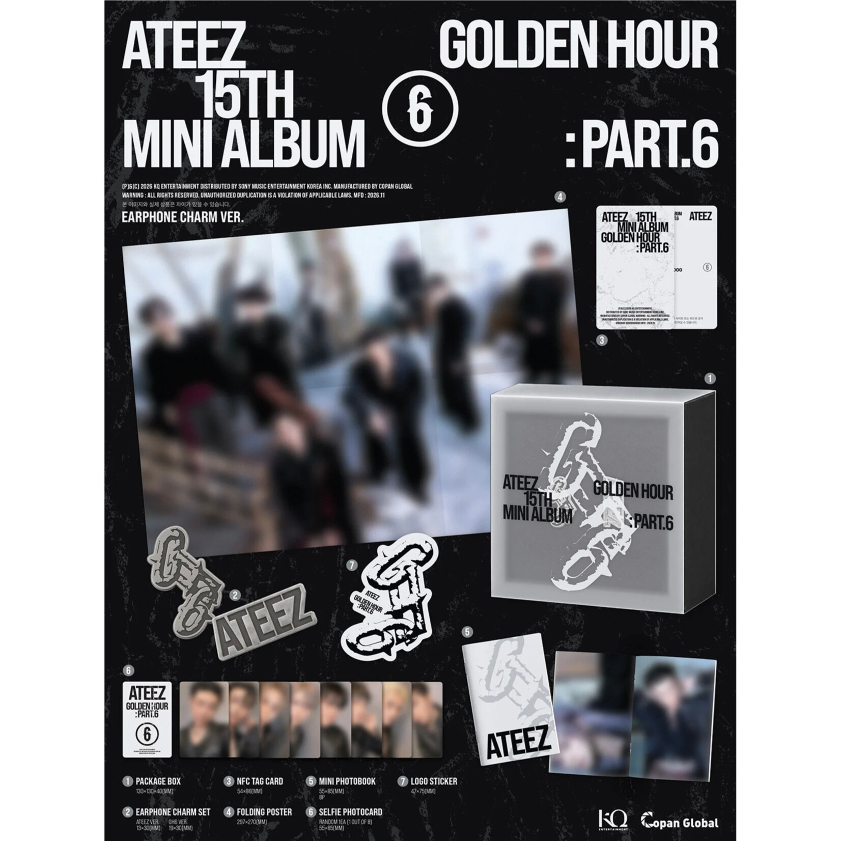 ATEEZ ATEEZ - 15TH MINI ALBUM [GOLDEN HOUR : Part.6] (EARPHONE CHARM VER.)