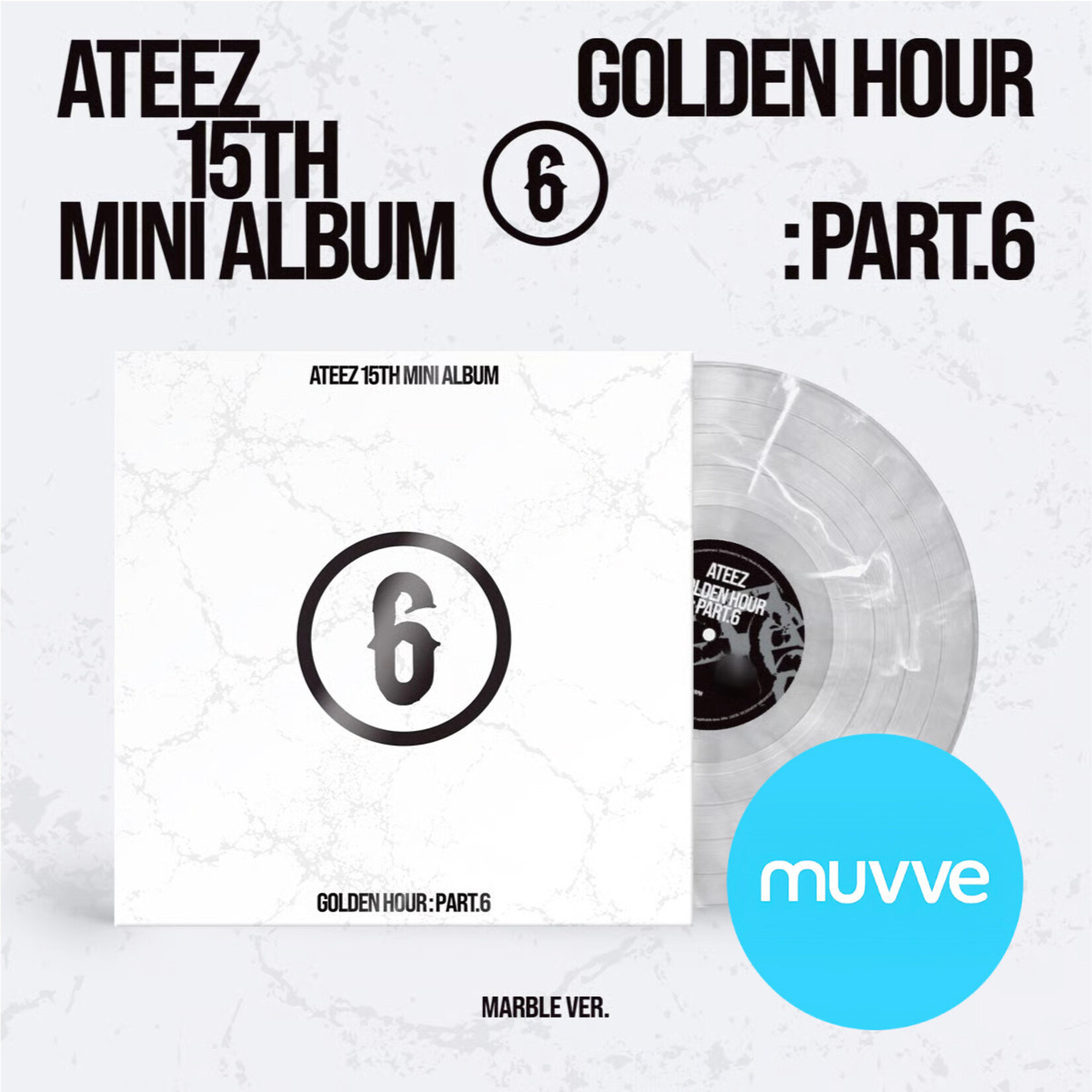 ATEEZ ATEEZ - 15TH MINI ALBUM [GOLDEN HOUR : Part.6] (MARBLE VER.) + 2 Random Photocard (muvve)