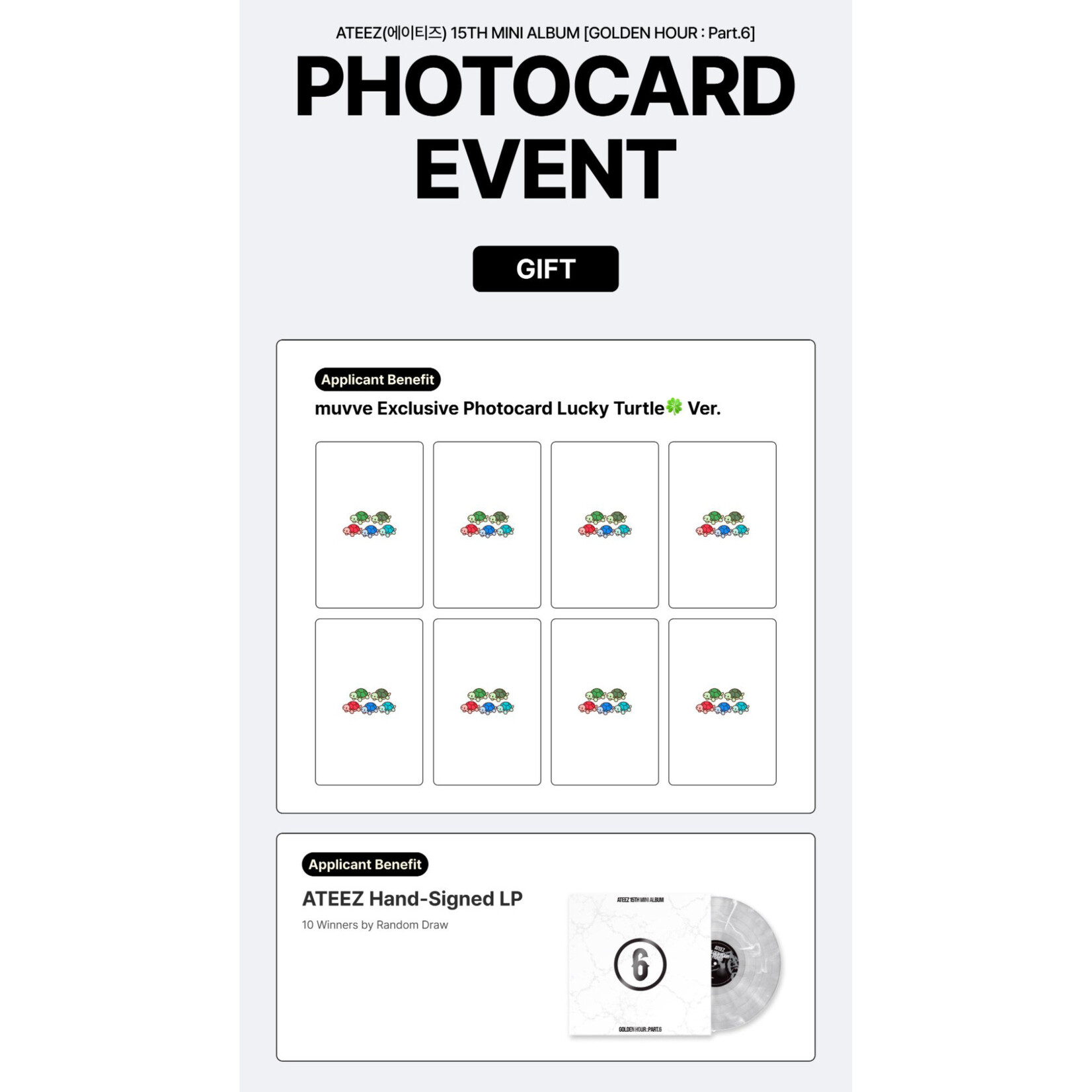 ATEEZ ATEEZ - 15TH MINI ALBUM [GOLDEN HOUR : Part.6] (MARBLE VER.) + 2 Random Photocard (muvve)